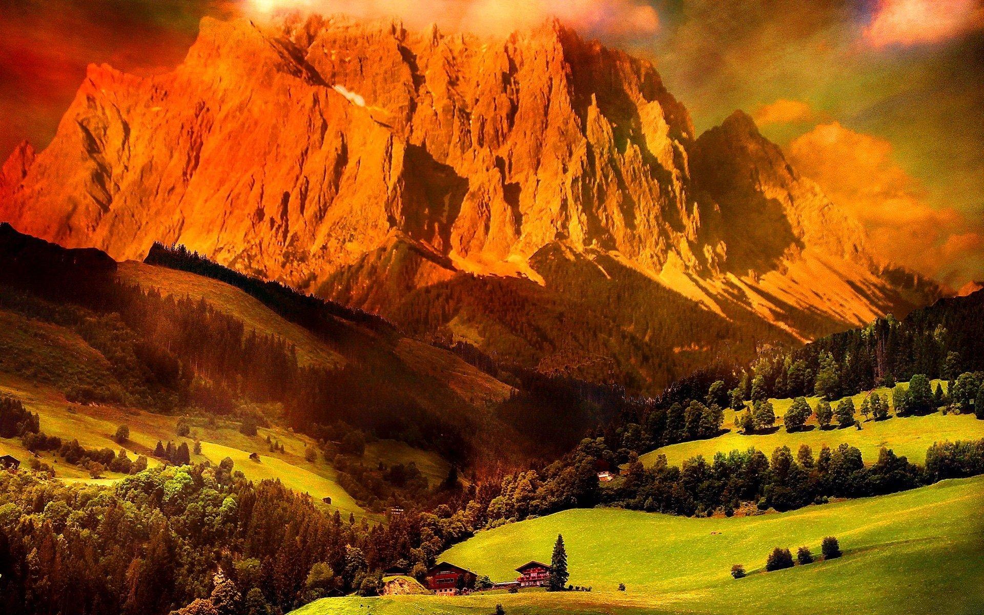 1920x1200 Houses in the Mountains of Tirol, Austria HD Wallpaper