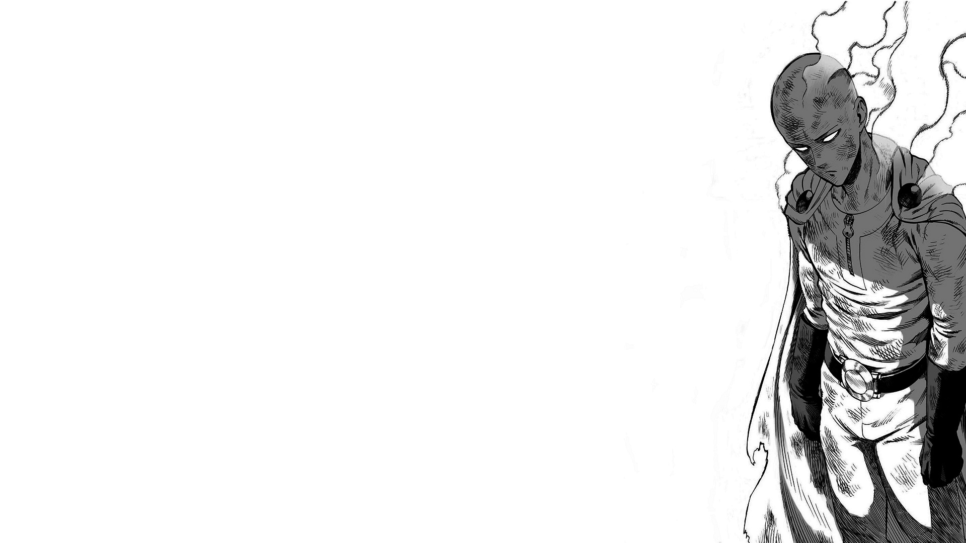 One Punch Man, amoled, black and white, HD phone wallpaper