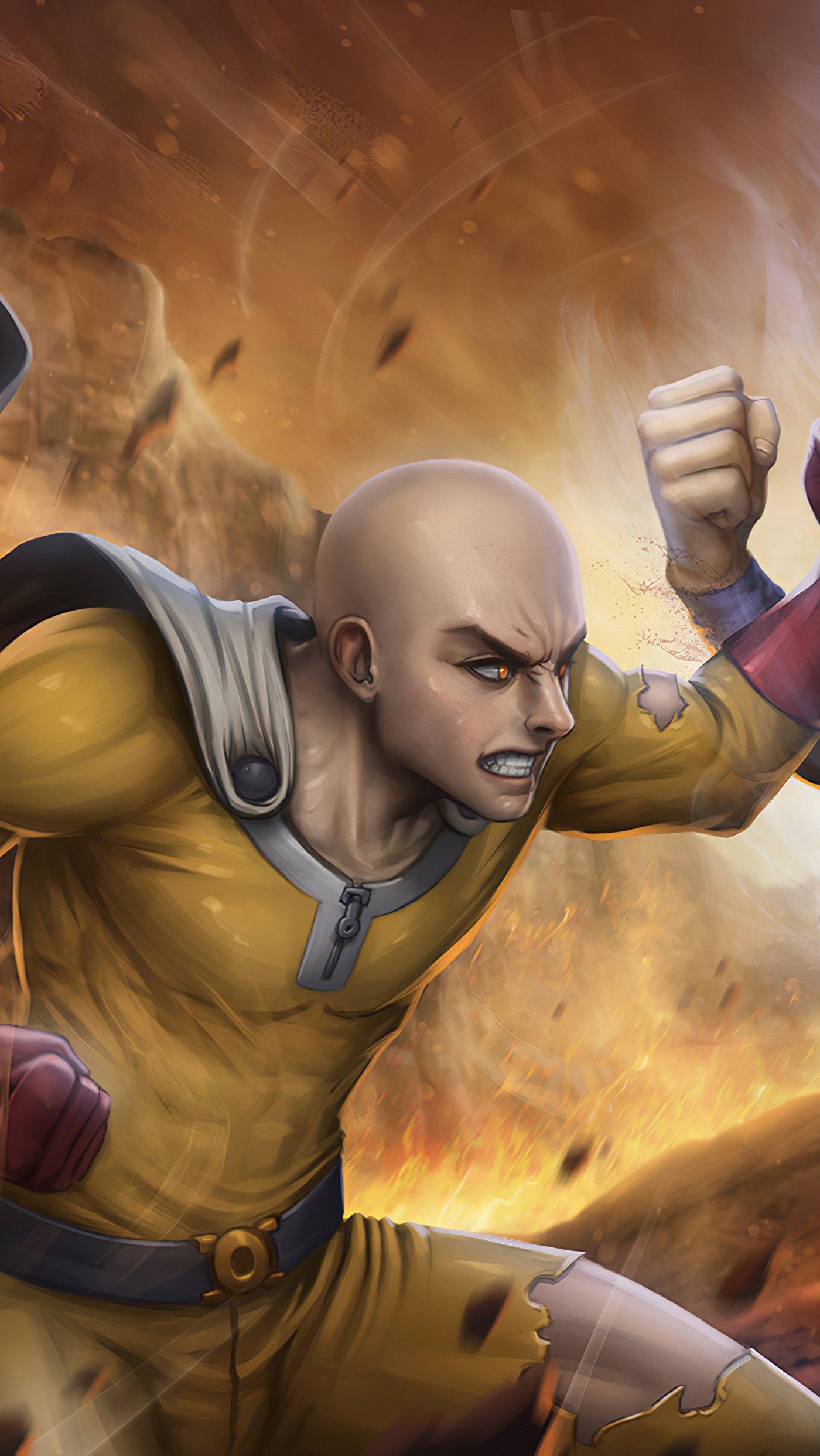 1400x2485 Saitama vs Goku Anime Wallpaper 4k Ultra HD
