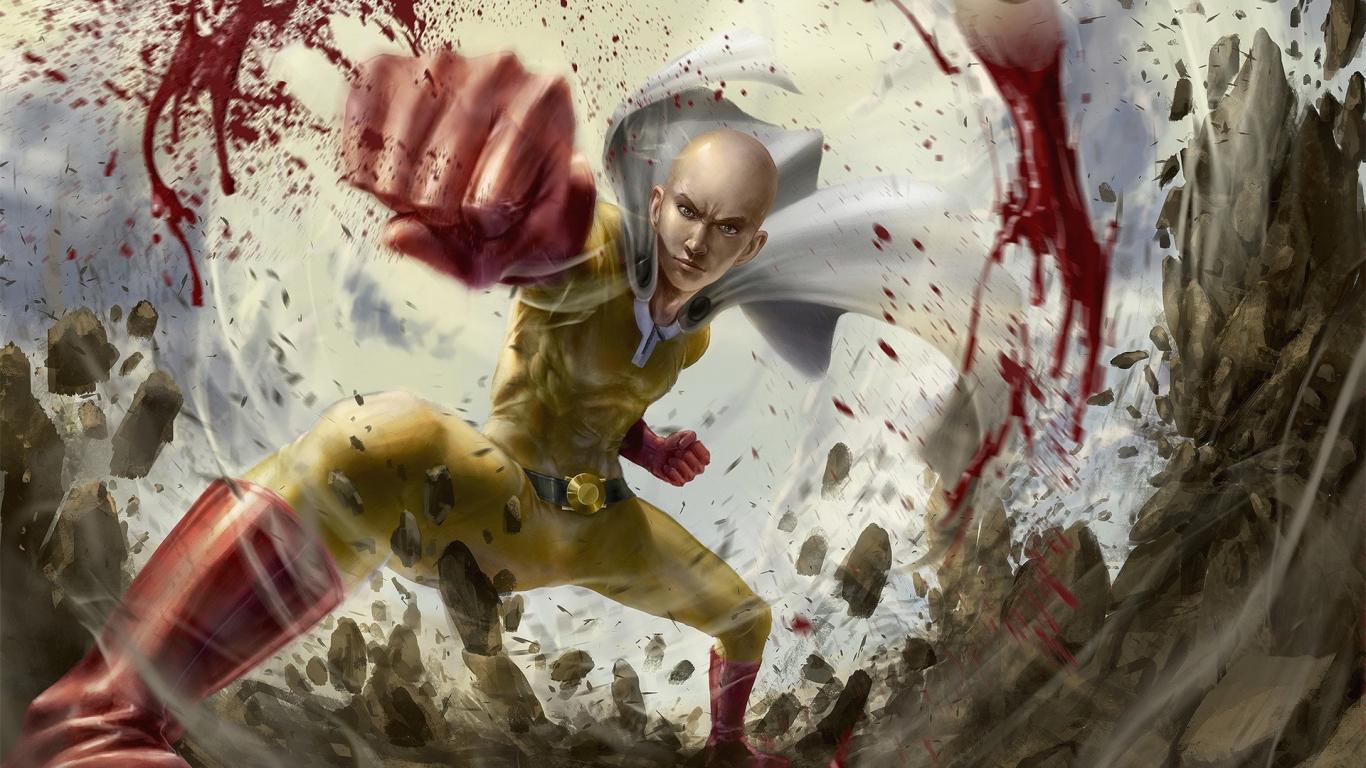 1366x768 Download 1366x768 Wallpaper Saitama, One Punch Man, Anime Boy, Artwork, Tablet, Laptop, 1366x768 HD Image, Background, 6425