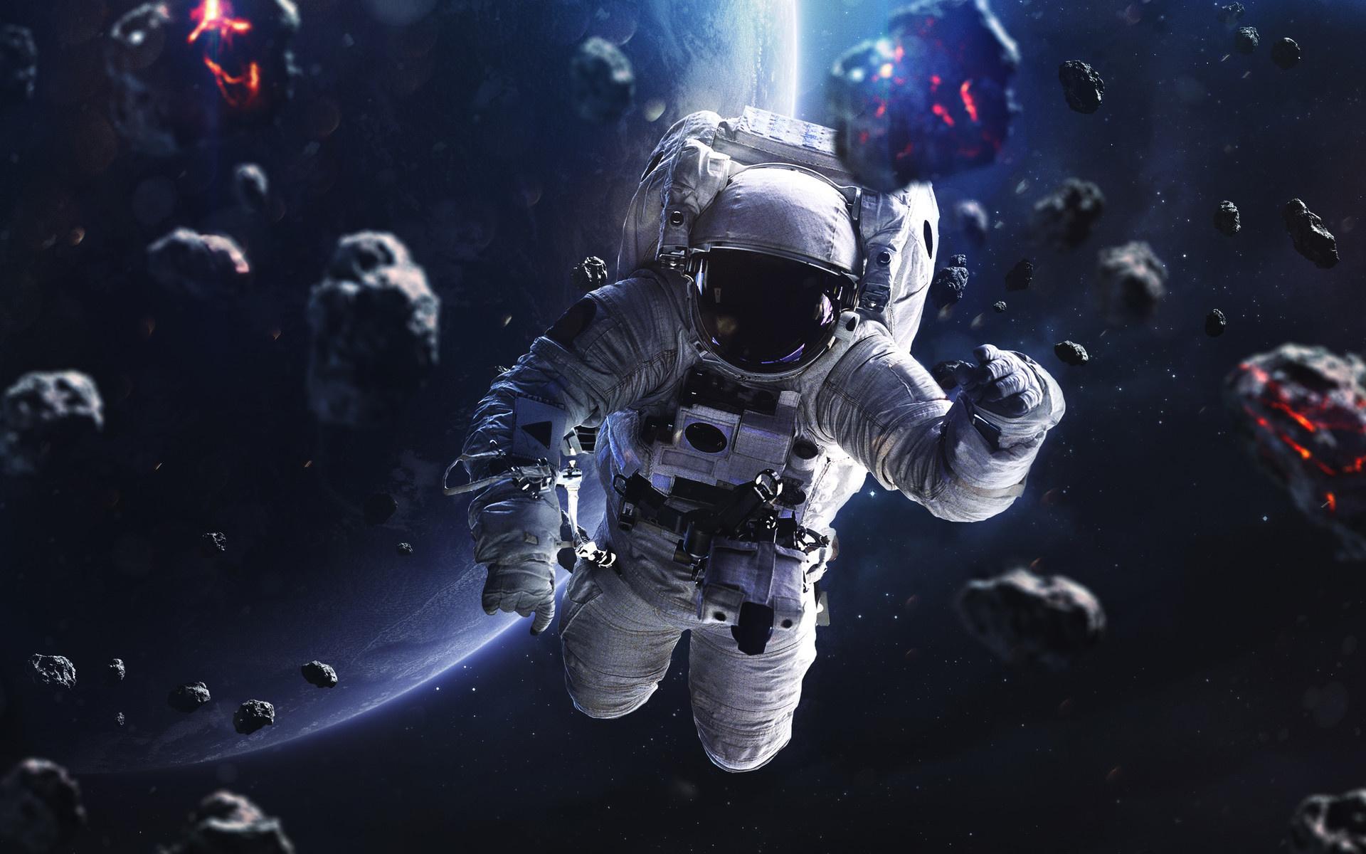 1920x1200 Download 1920x1200 wallpaper space, astronaut, asteroids, art, widescreen 16: widescreen, 1920x1200 HD image, background, 9788