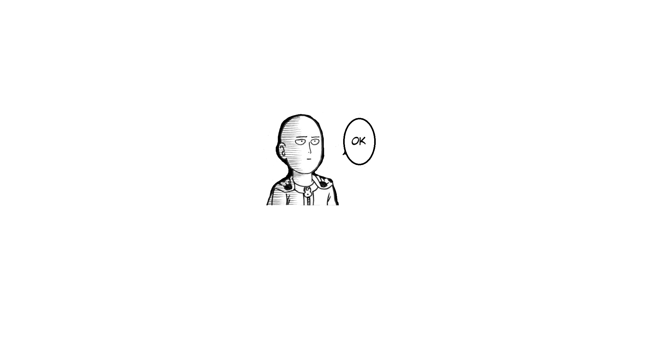 2124x1164 #Saitama, #minimalism, #One Punch Man, Wallpaper. Mocah HD Wallpaper