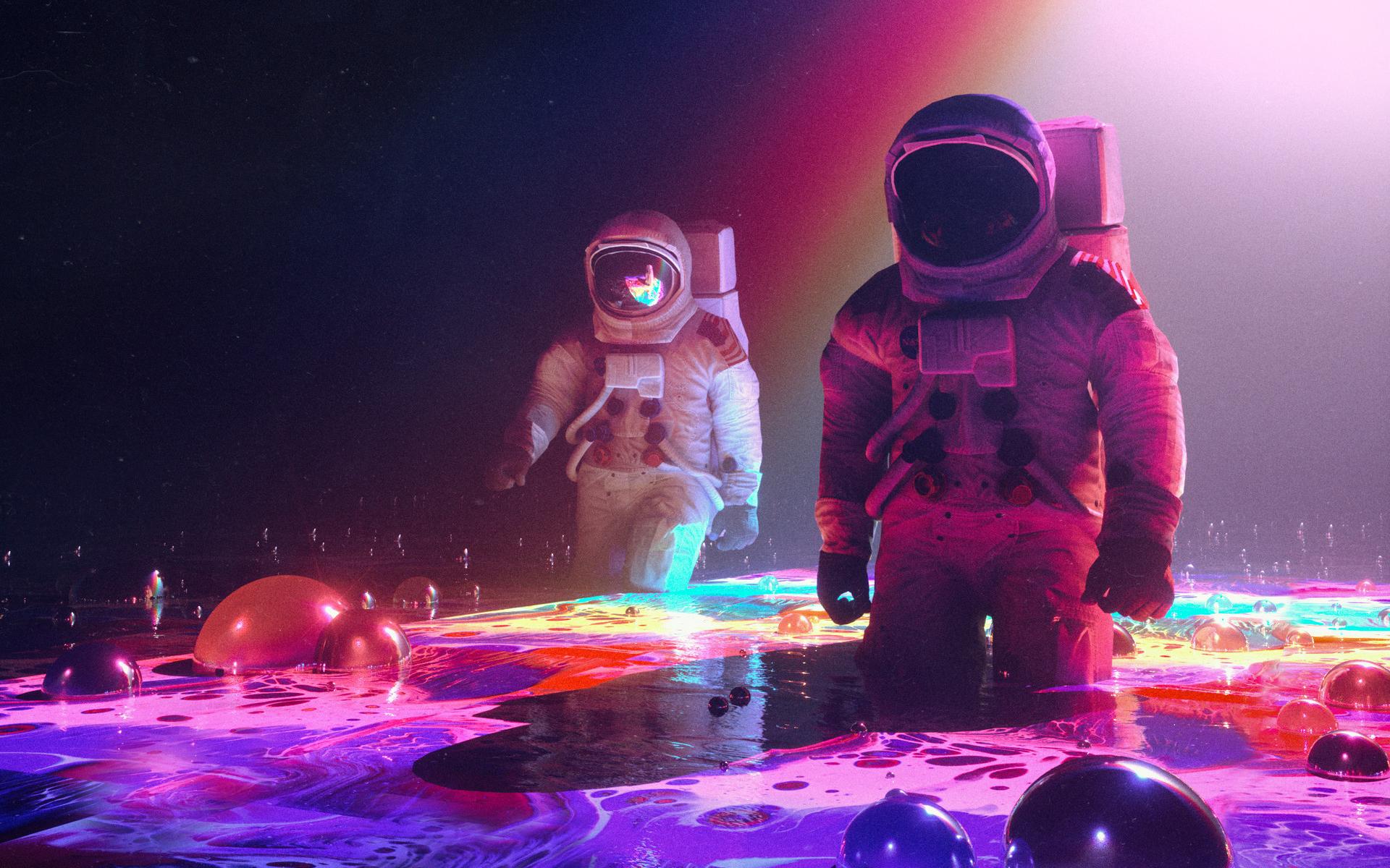 1920x1200 Astronaut Wallpaper Neon