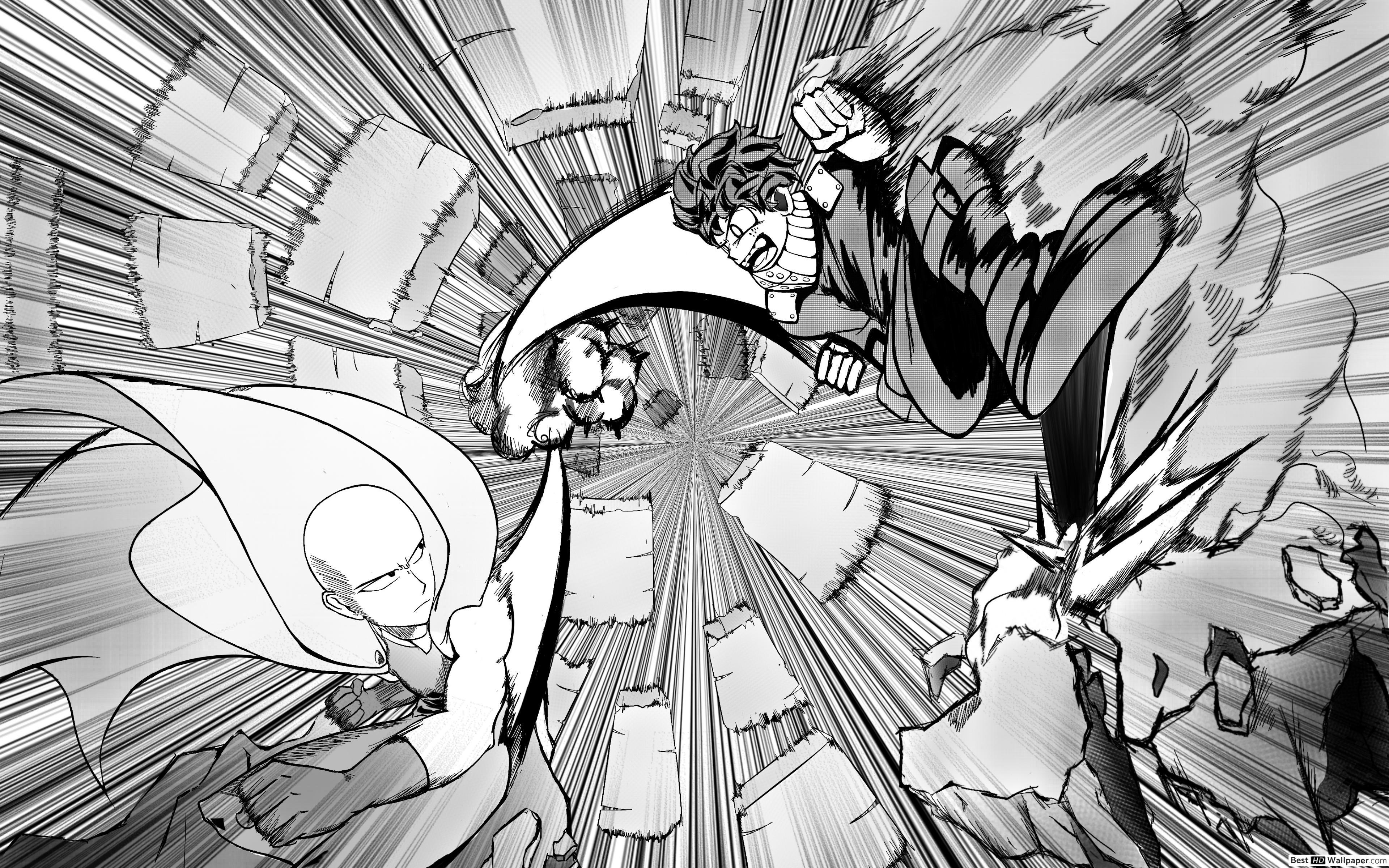 3840x2400 Saitama Vs Izuku HD wallpaper download