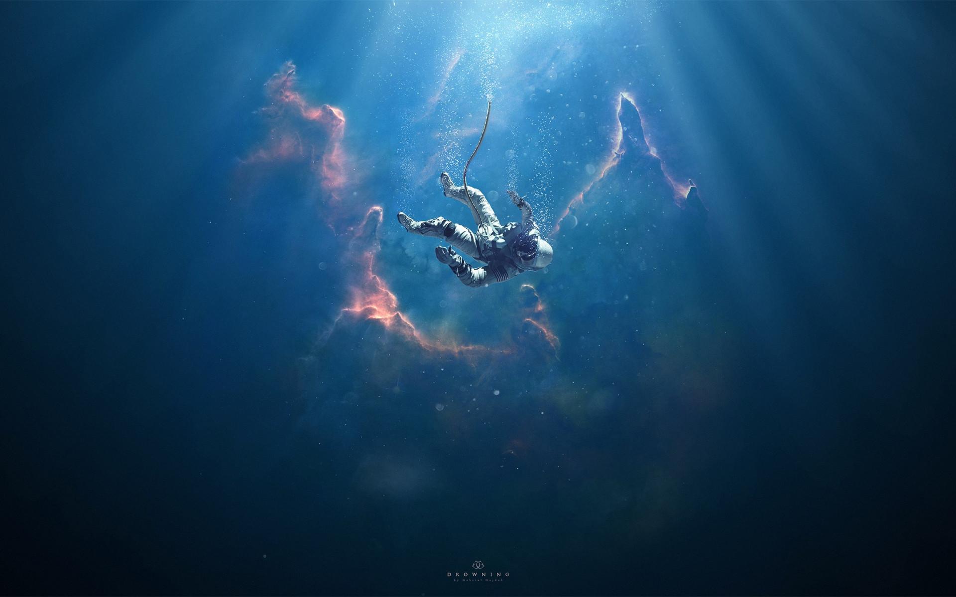 1920x1200 Download wallpaper: Astronaut, nebula, surreal, stars, space 1920x1200