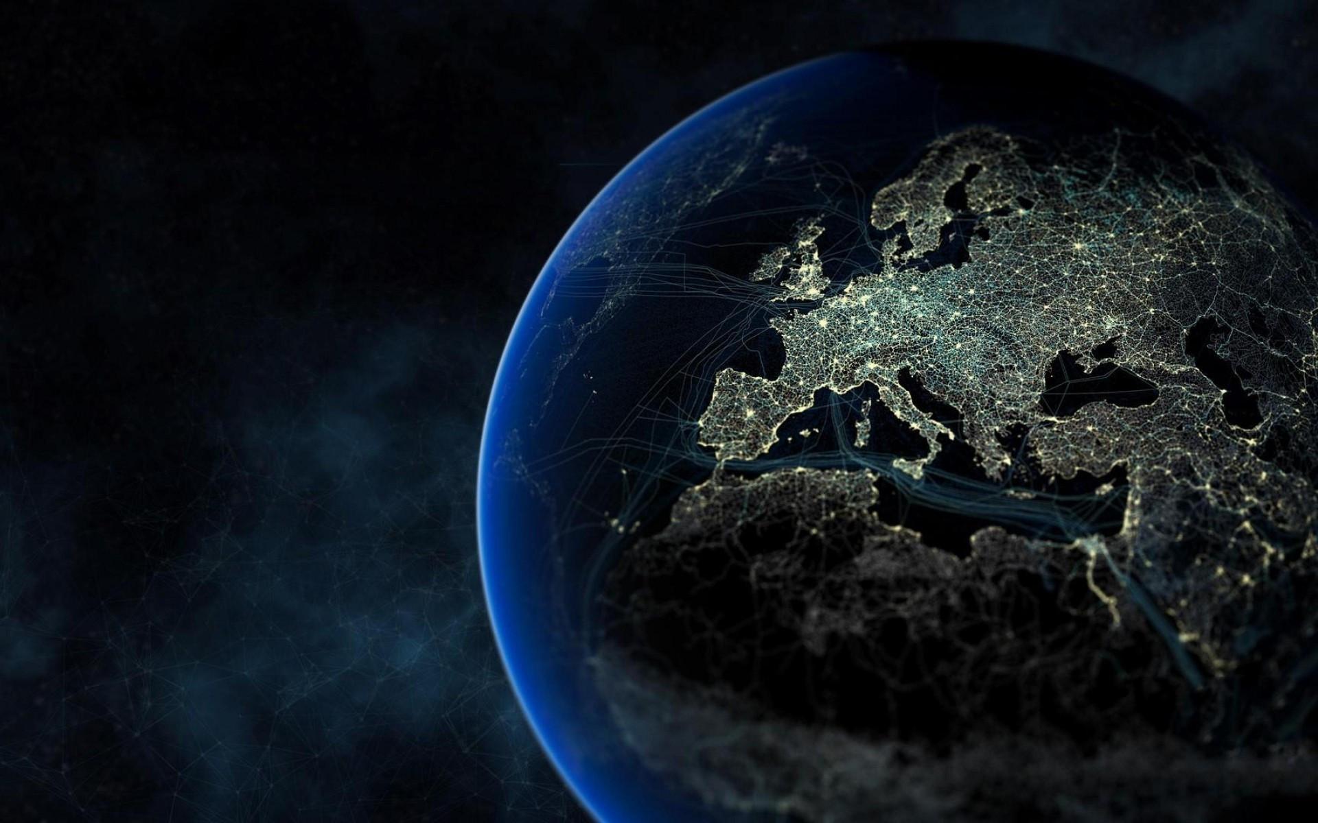 1920x1200 Download 1920x1200 Earth, Connections, Planet, Network, Globe Wallpaper for MacBook Pro 17 inch