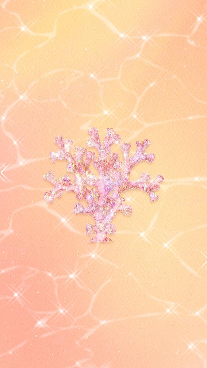 675x1200 Pink holographic coral background design