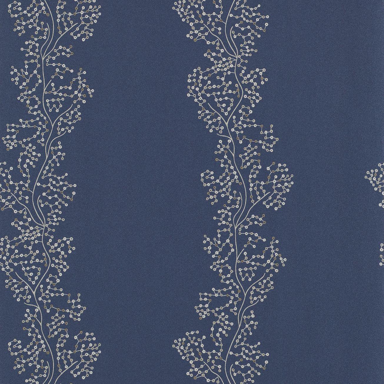 1305x1305 Sanderson Aegean Wallpaper Sparkle Coral DAEG213039 Silver Indigo