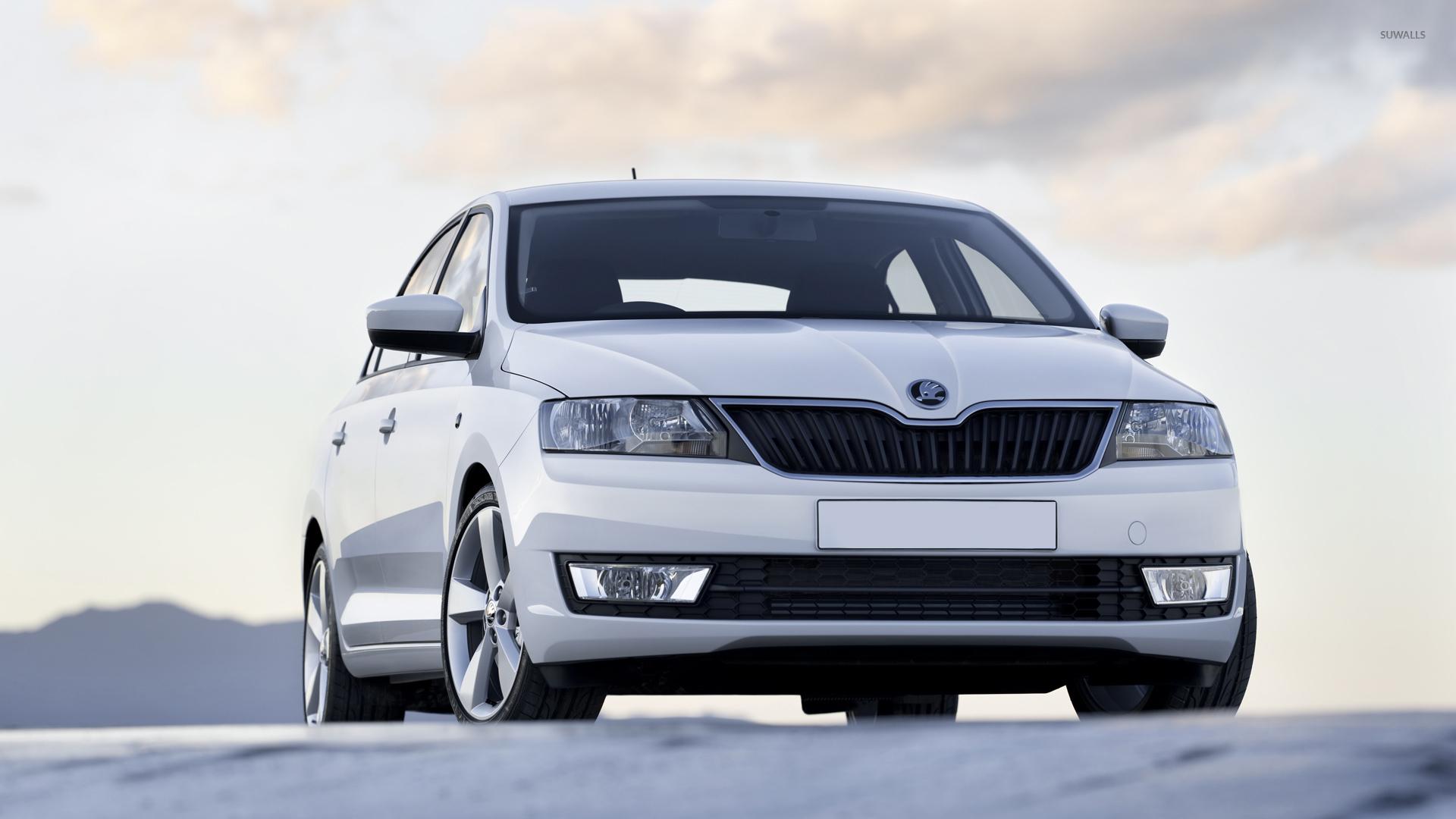 1920x1080 White Skoda Rapid front view wallpaper wallpaper