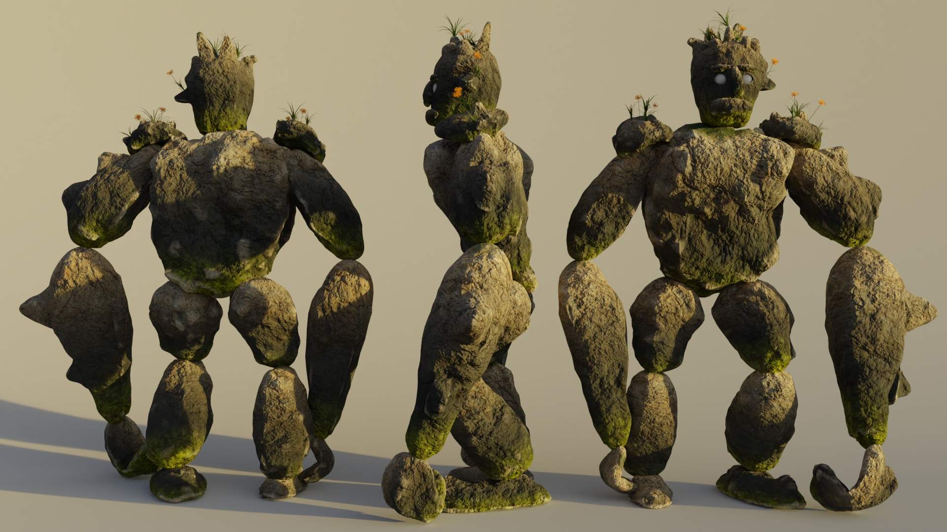 1920x1080 Stone Golem or Earth Elemental 3D Model