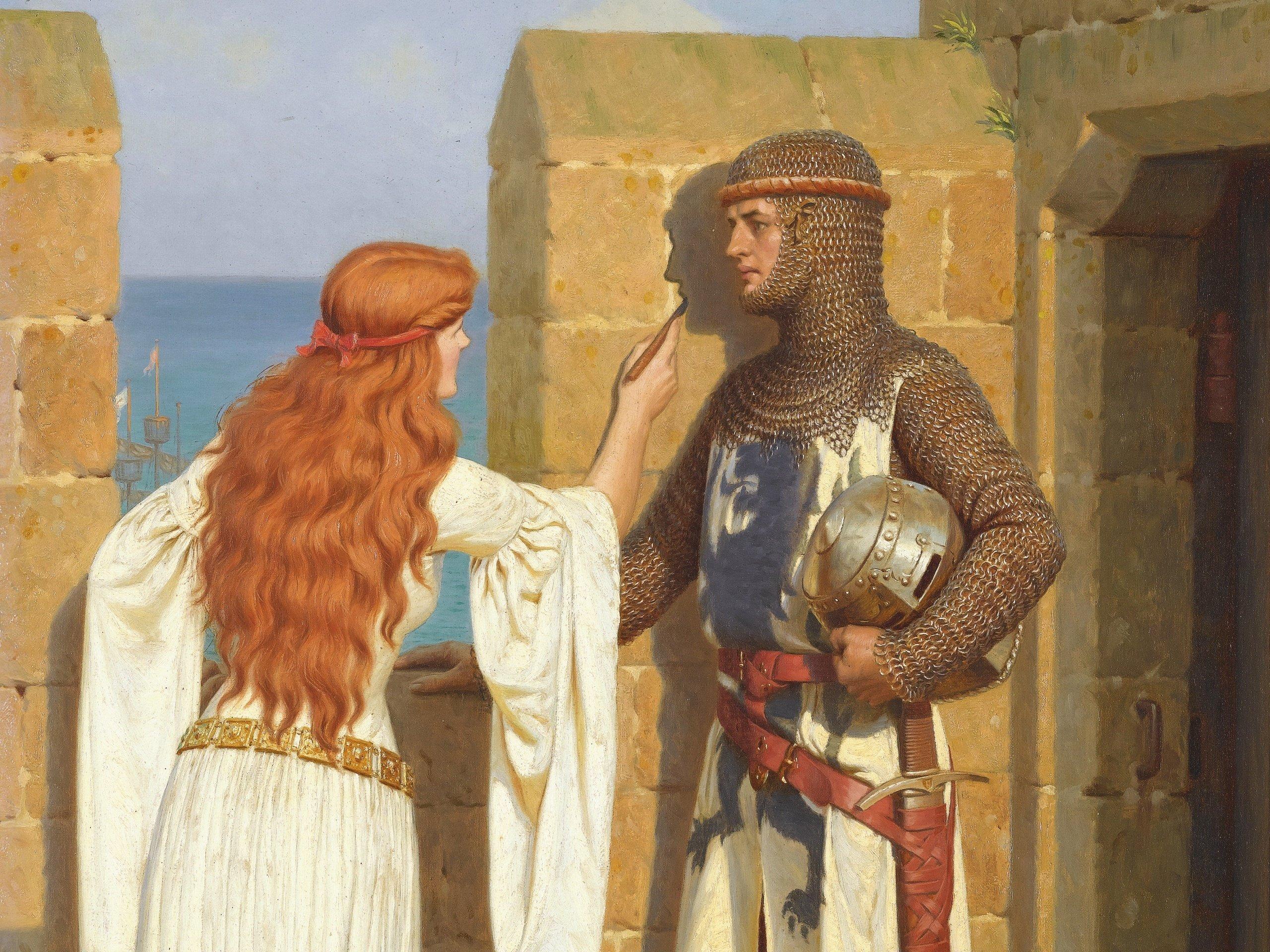 2560x1920 edmund, Blair, Leighton, Armor, Romanticism, Drawing, Virgin, Pre raphaelite, Wall, Picture, Love, Middle, Ages, Castle, Knight, Fortress, English, Artist, Shadow Wallpaper HD / Desktop and Mobile Background