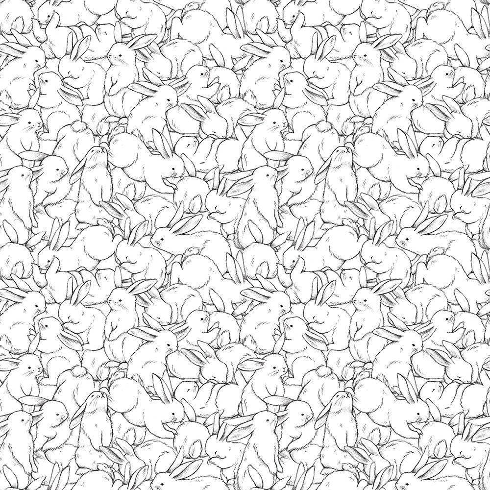 1000x1000 Hundred Bunnies by Lilipinso / White. Rabbit wallpaper, Bunny wallpaper, Wallpaper