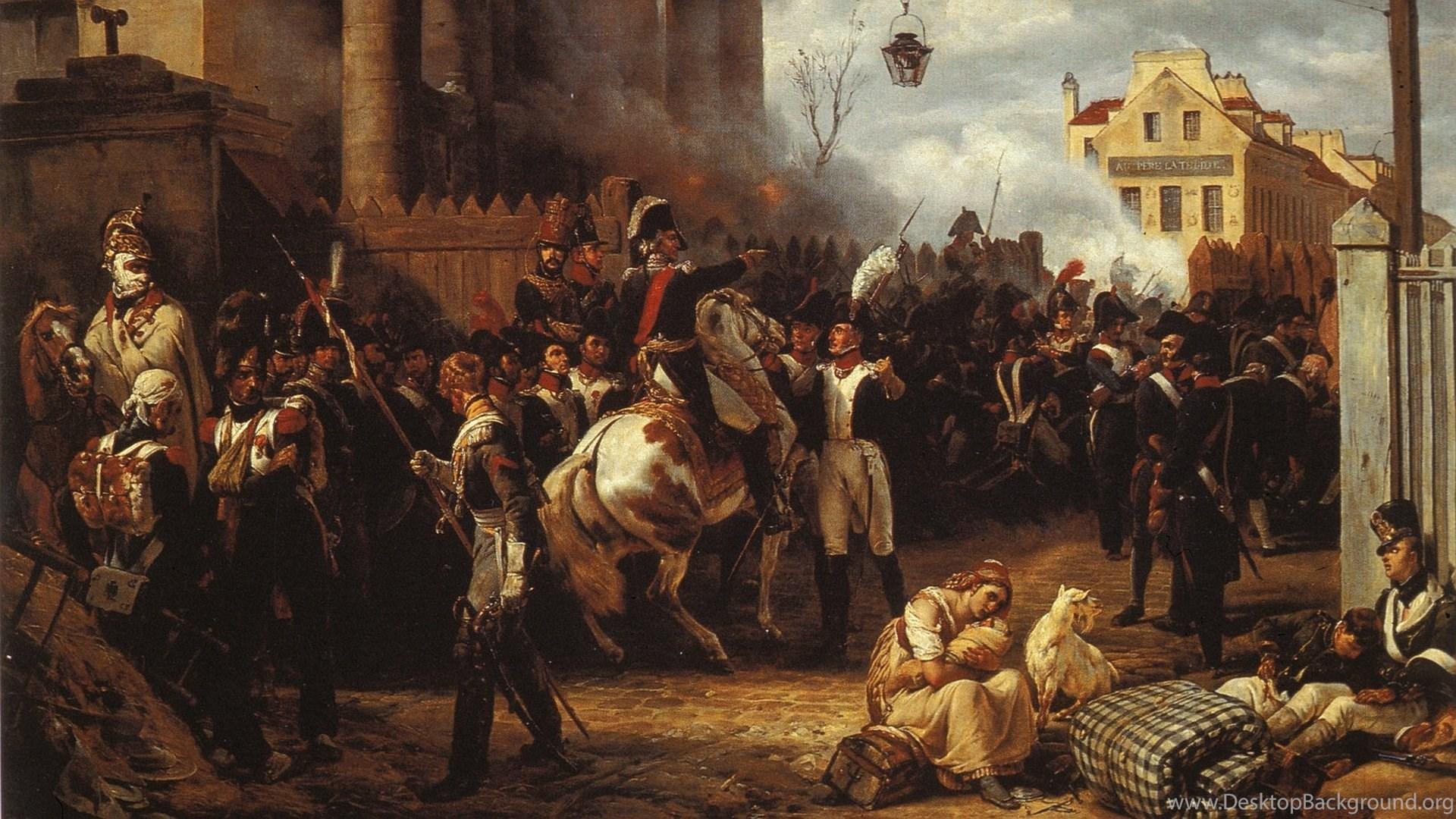 1920x1080 Wallpaper: Painting, Art, Medieval, Buildings, People, Soldiers. Desktop Background
