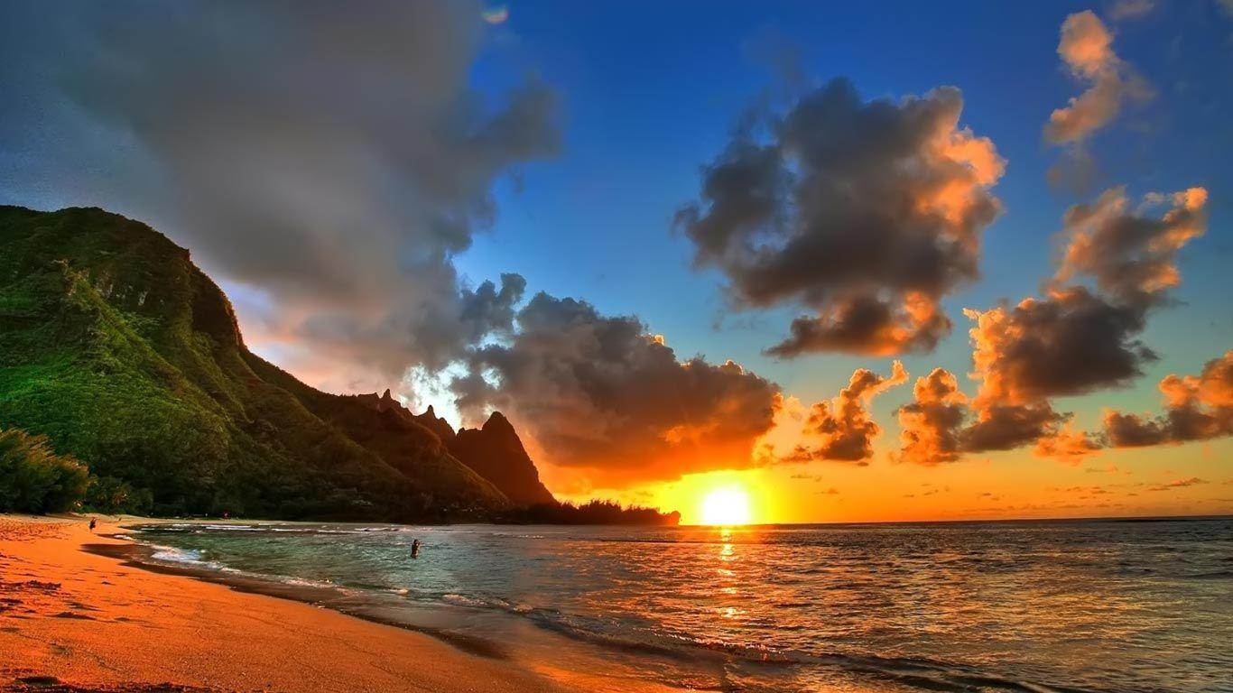 1366x768 Free HD Wallpaper For Lap×768 HD Background For Laptop (53 Wallpaper). Adorable Wallpaper. Hawaii beaches, Earth photo, Sunset