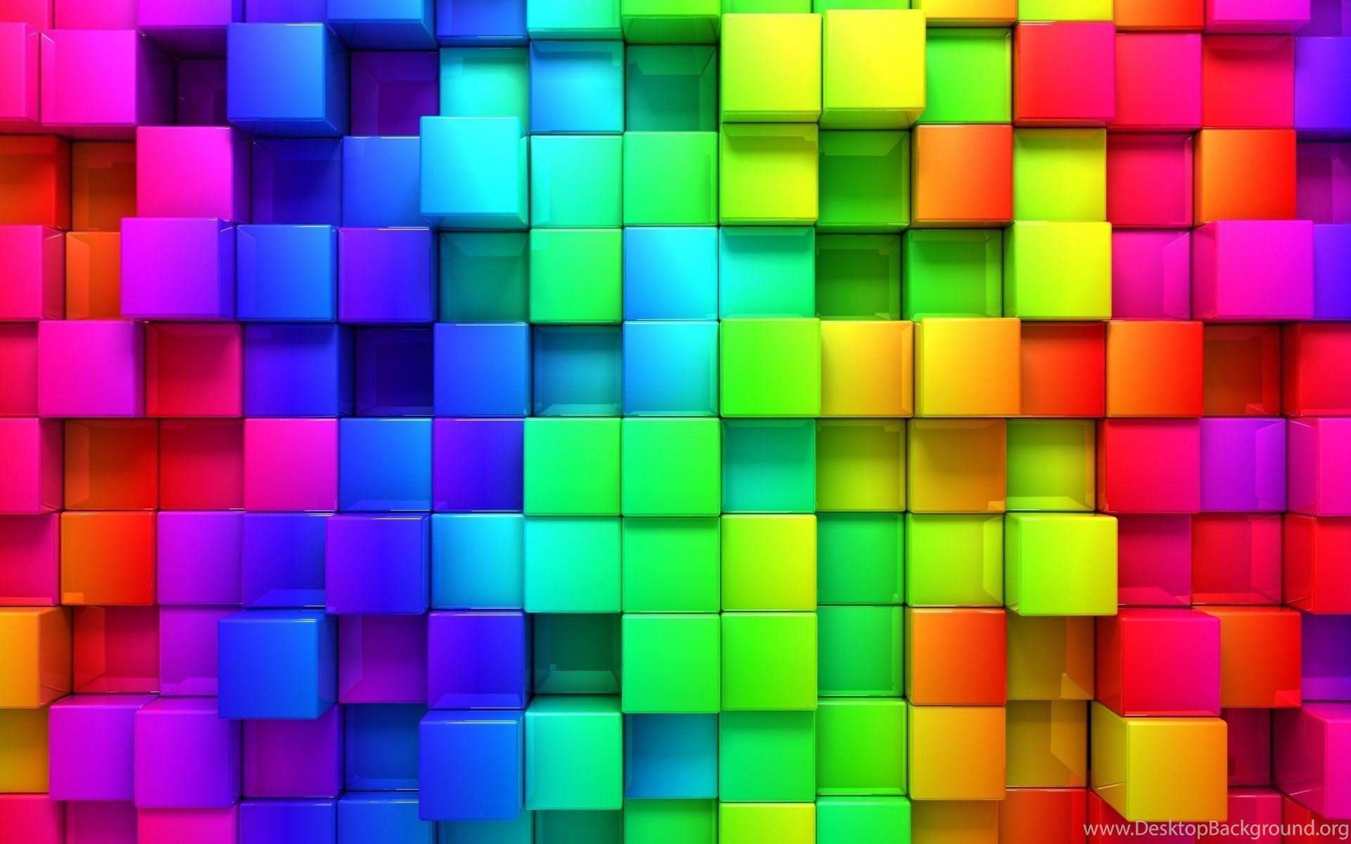 1920x1200 3D Colors Block Wall HD Desktop Background