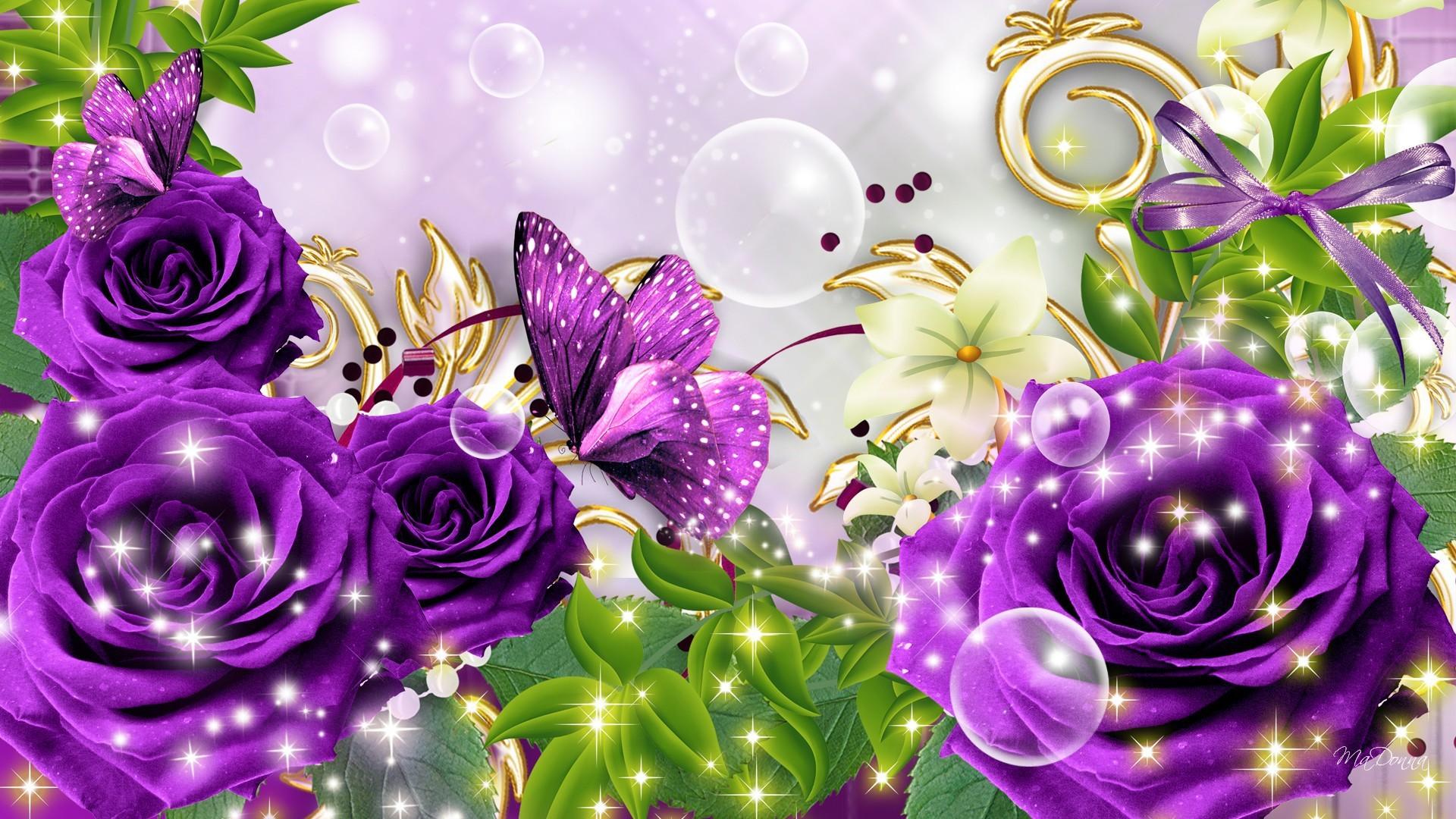 1920x1080 Pink and Purple Butterfly