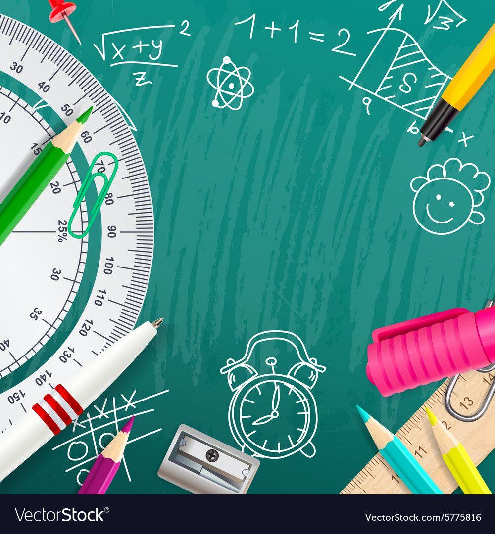 1000x1080 Creative chalk background with school supplies Vector Image. School chalkboard art, Drawing book pdf, Math wallpaper