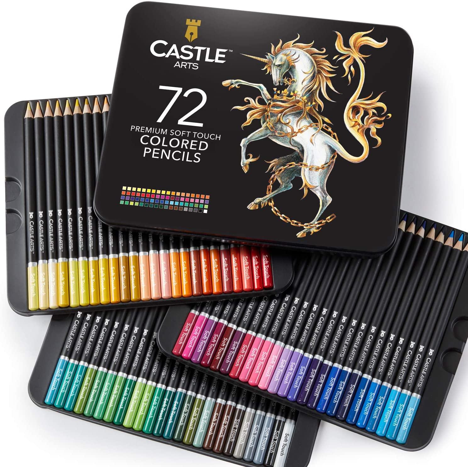 1488x1486 Amazon.com : Castle Art Supplies 72 Premium Colored Coloring Pencils Set for Adults Artists Beginners. Ideal for Drawing Sketching Shading. Artist Soft Series Lead Cores with Vibrant Colors : Arts, Crafts & Sewing