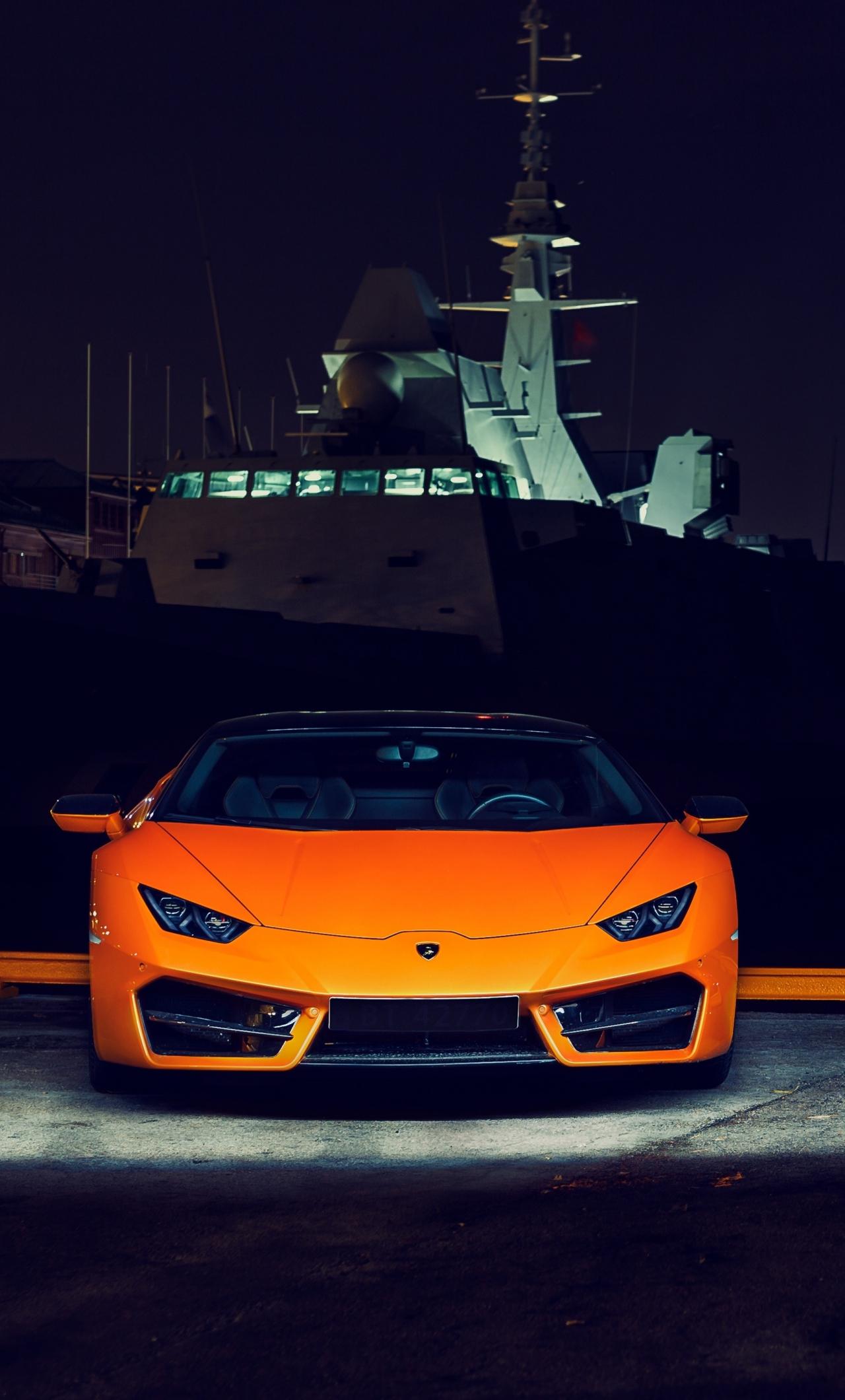 1280x2120 Download 1280x2120 wallpaper front, orange, sports car, lamborghini huracan, iphone 6 plus, 1280x2120 HD image, background, 15193