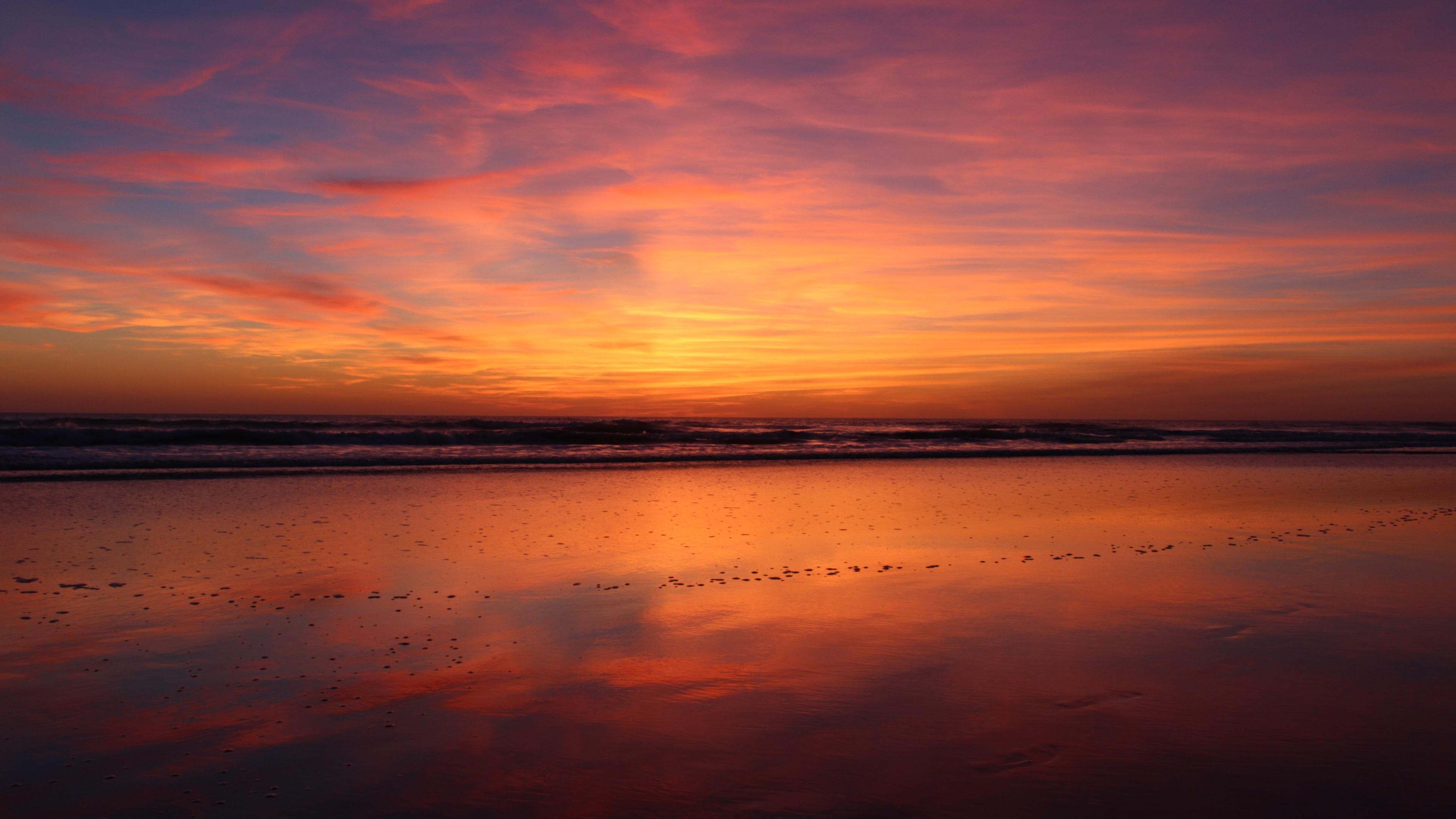 3840x2160 Wallpaper 4k Beach Sunset Evening 4k Wallpaper