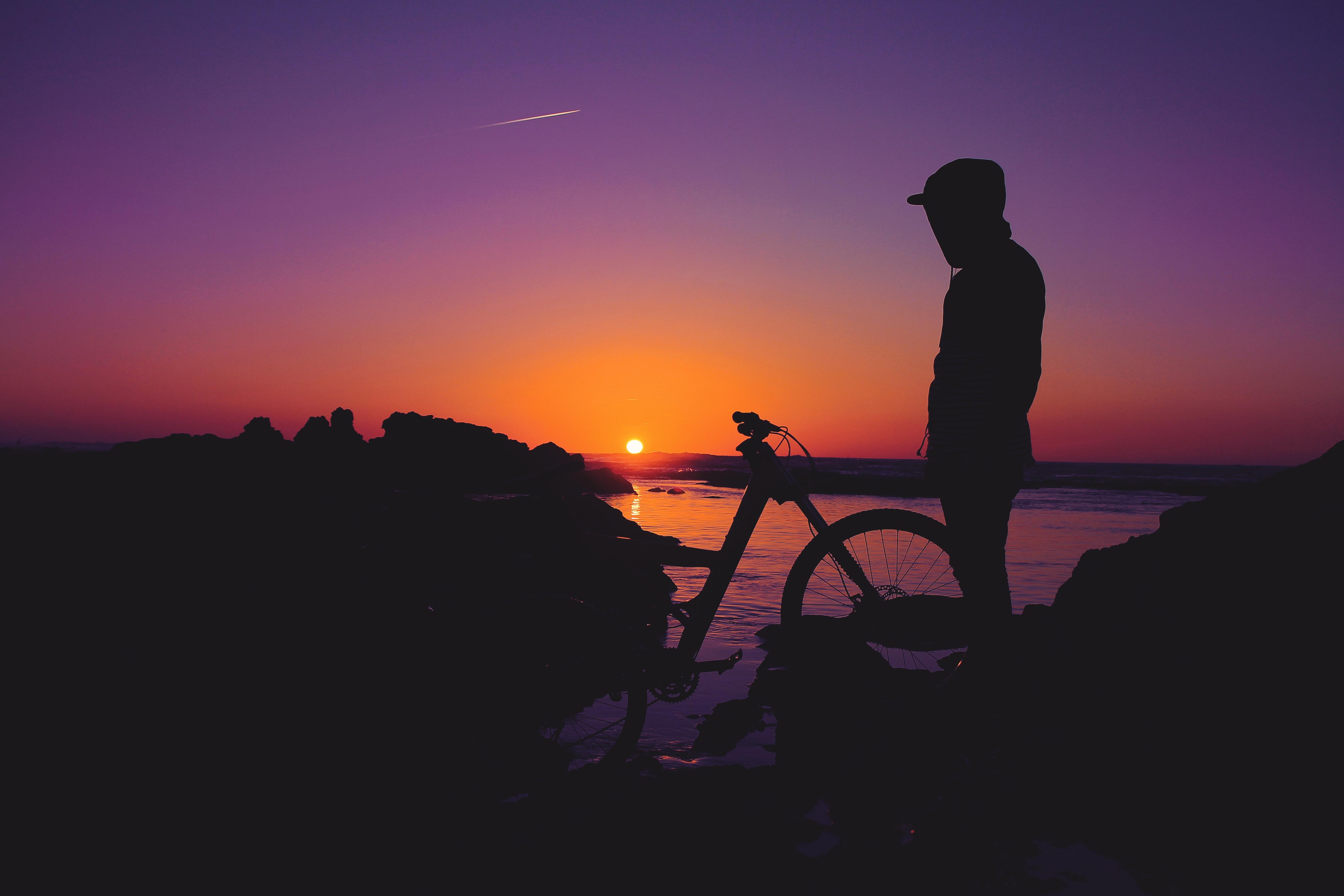 5022x3348 Sunset Wallpaper 4K, Silhouette, Man, Hoodie, Evening, Dusk, Twilight, Nature