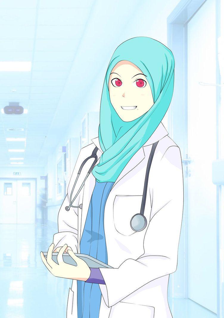 752x1063 Girl Doctor Cartoon Muslimah
