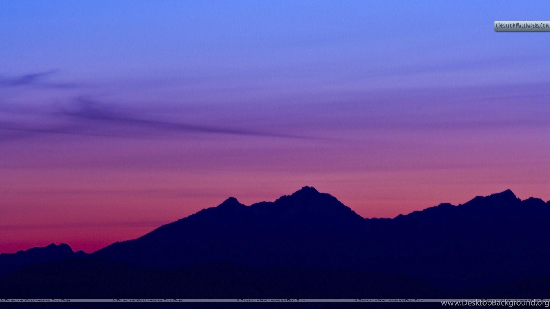 1920x1080 Mountain In Pink Evening At Sunset Wallpaper Desktop Background