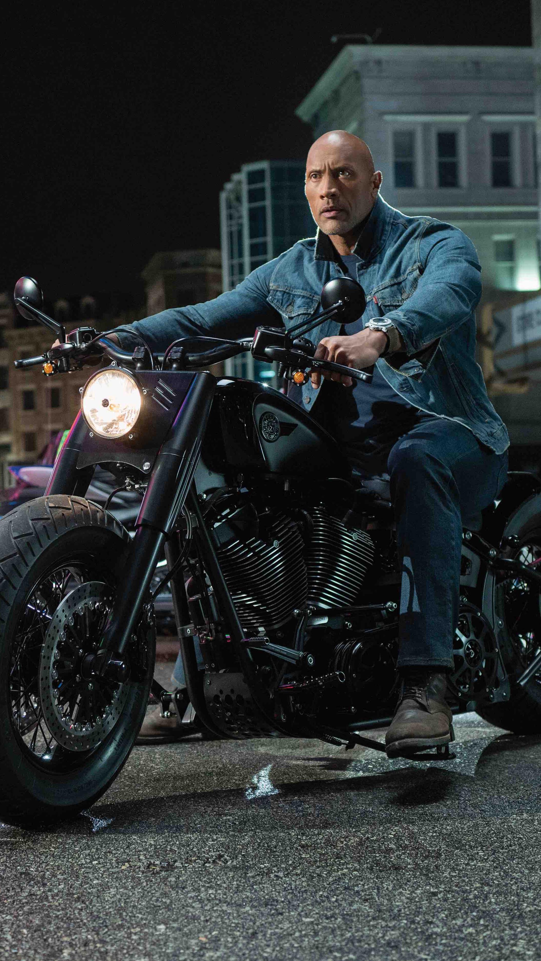 2160x3840 Hobbs and Shaw, Dwayne Johnson, Motorcycle phone HD Wallpaper, Image, Background, Photo and Picture. Mocah HD Wallpaper