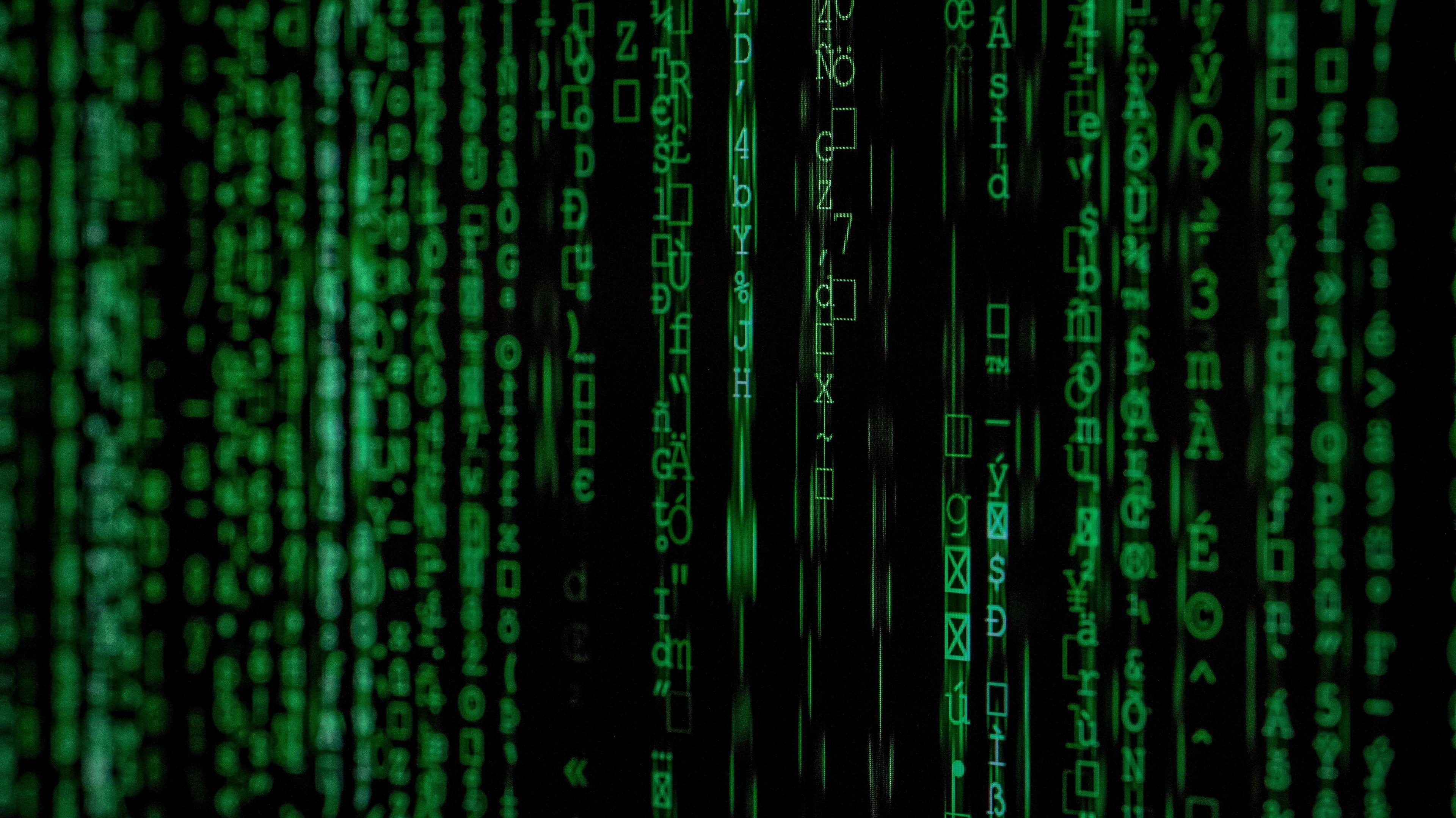 3840x2160 Download wallpaper 3840x2160 code, byte, digits, green 4k uhd 16:9
