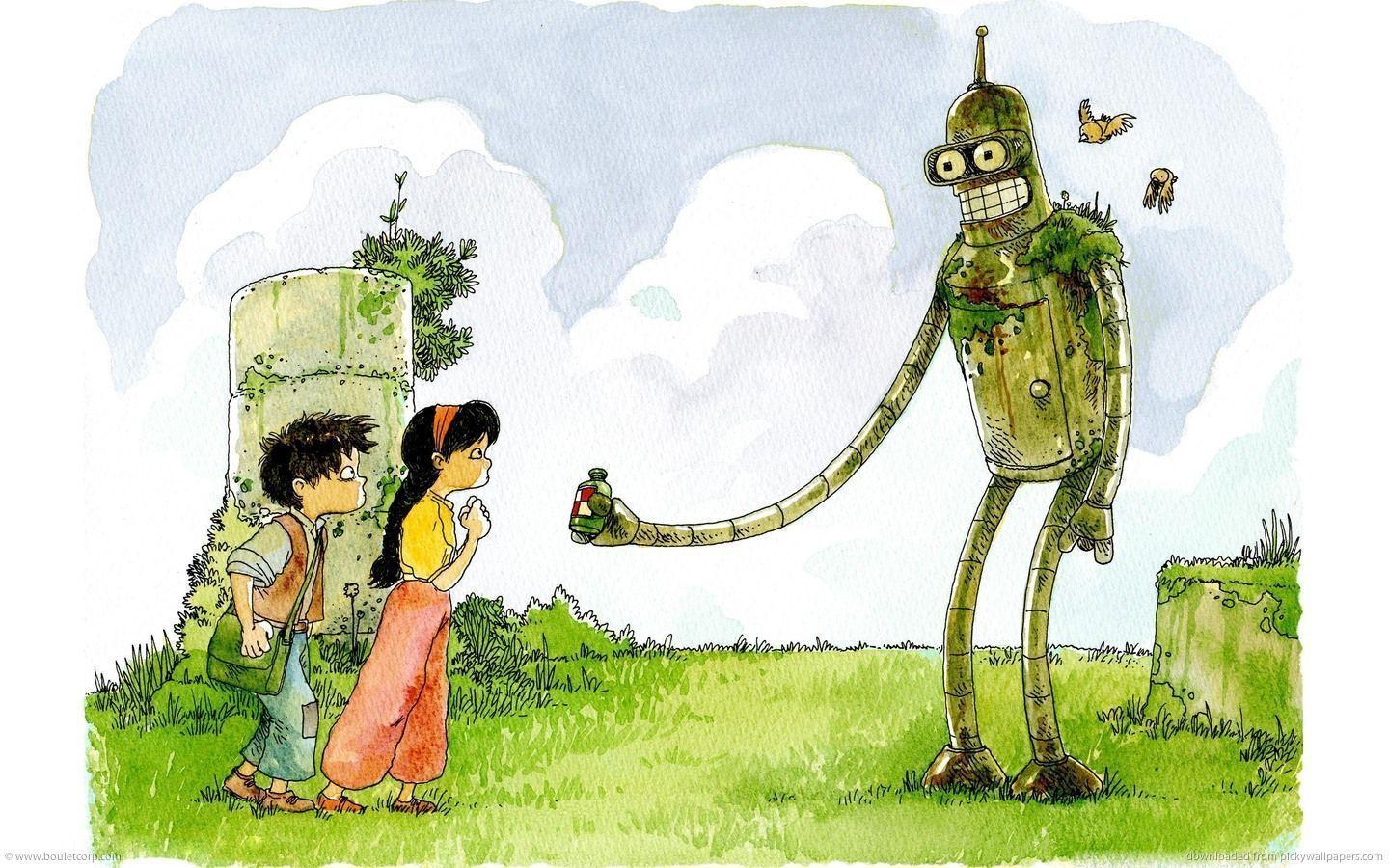 1440x900 Download 1440x900 Futurama Hayao Miyazaki Wallpaper