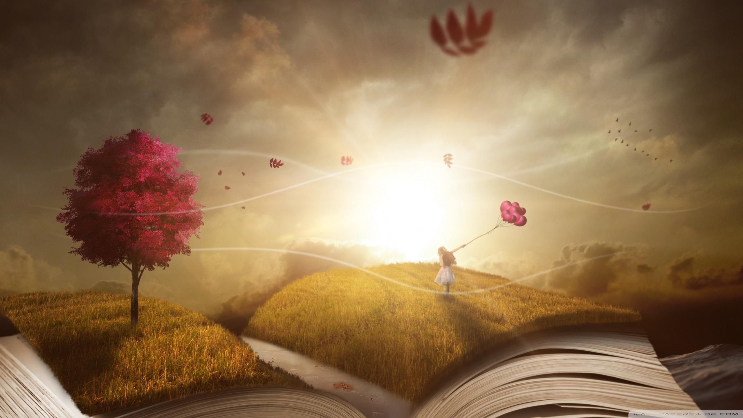 2560x1440 Child Girl, Story Book, Surreal Photography Ultra HD Desktop Background Wallpaper for 4K UHD TV : Widescreen & UltraWide Desktop & Laptop : Multi Display, Dual Monitor : Tablet