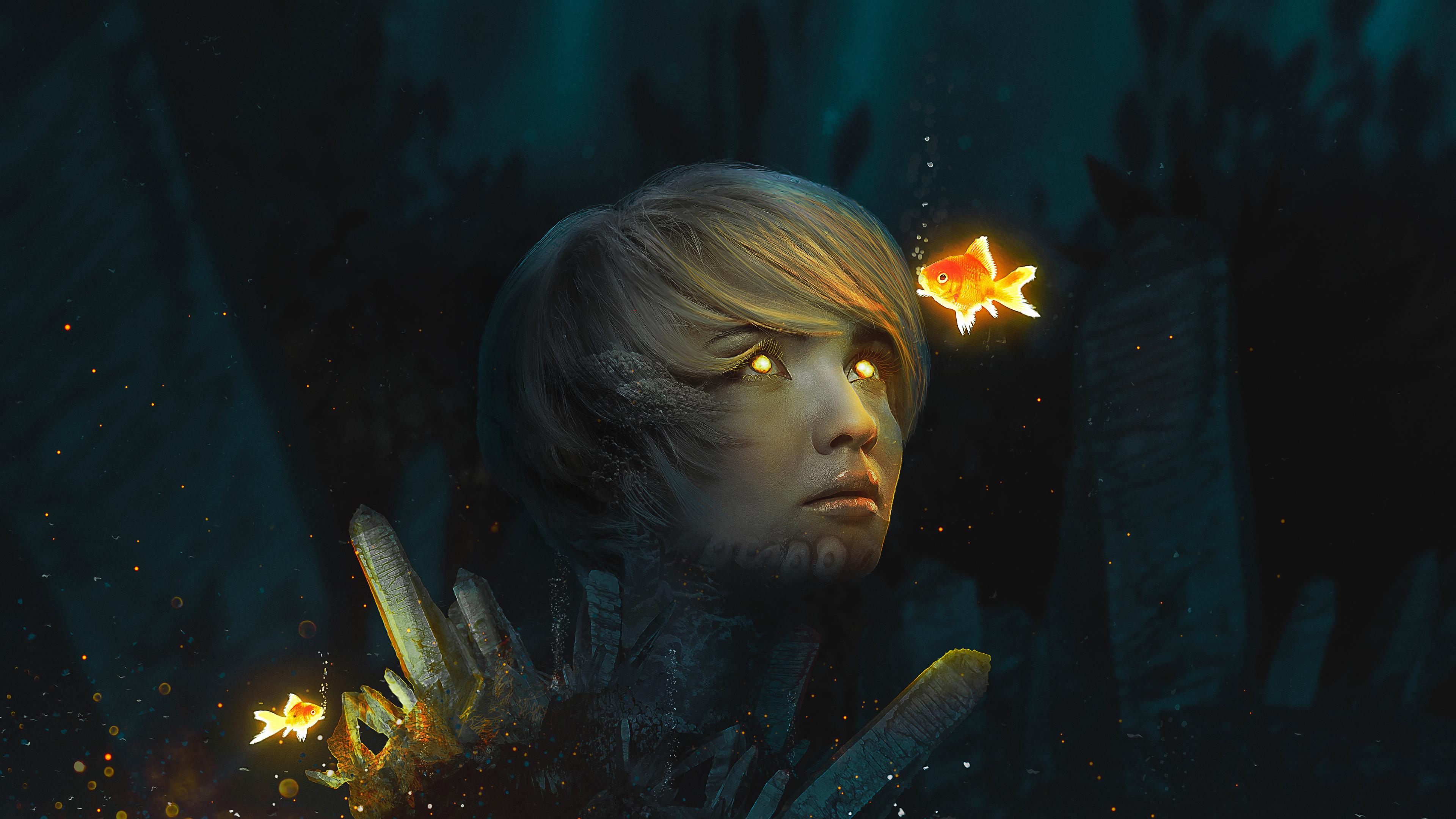 3840x2160 #Surreal, #Imagination, #CGI, #Girl, #Dream, K, #Digital art. Mocah HD Wallpaper