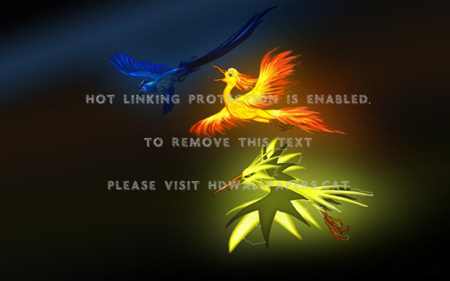 1440x900 legendary mythical birds neon colorful 3D