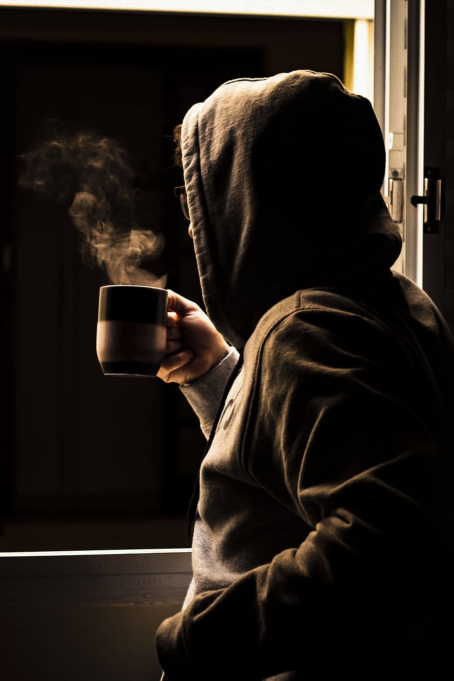 910x1365 Drinking Coffee Wallpaper