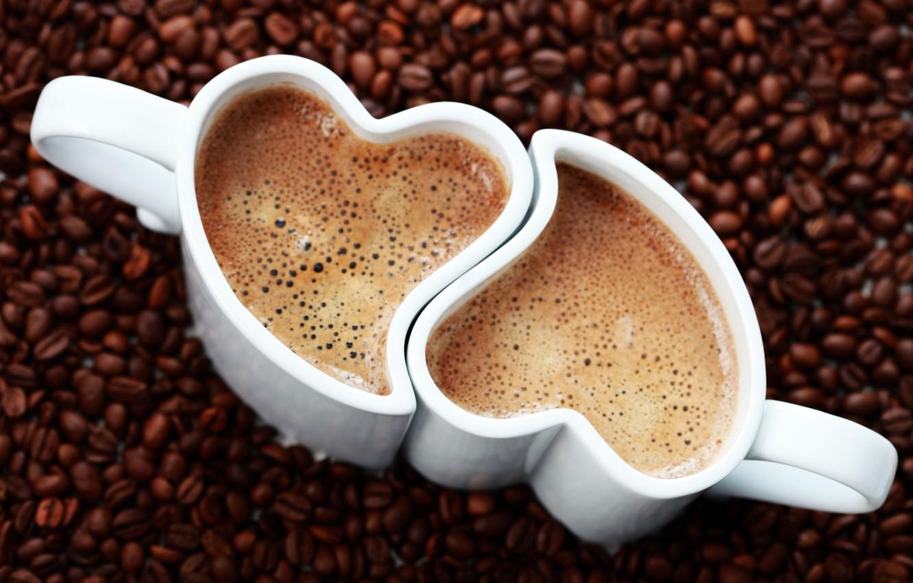 1332x850 Wallpaper foam, heart, coffee, grain, Cup, drink image for desktop, section разное