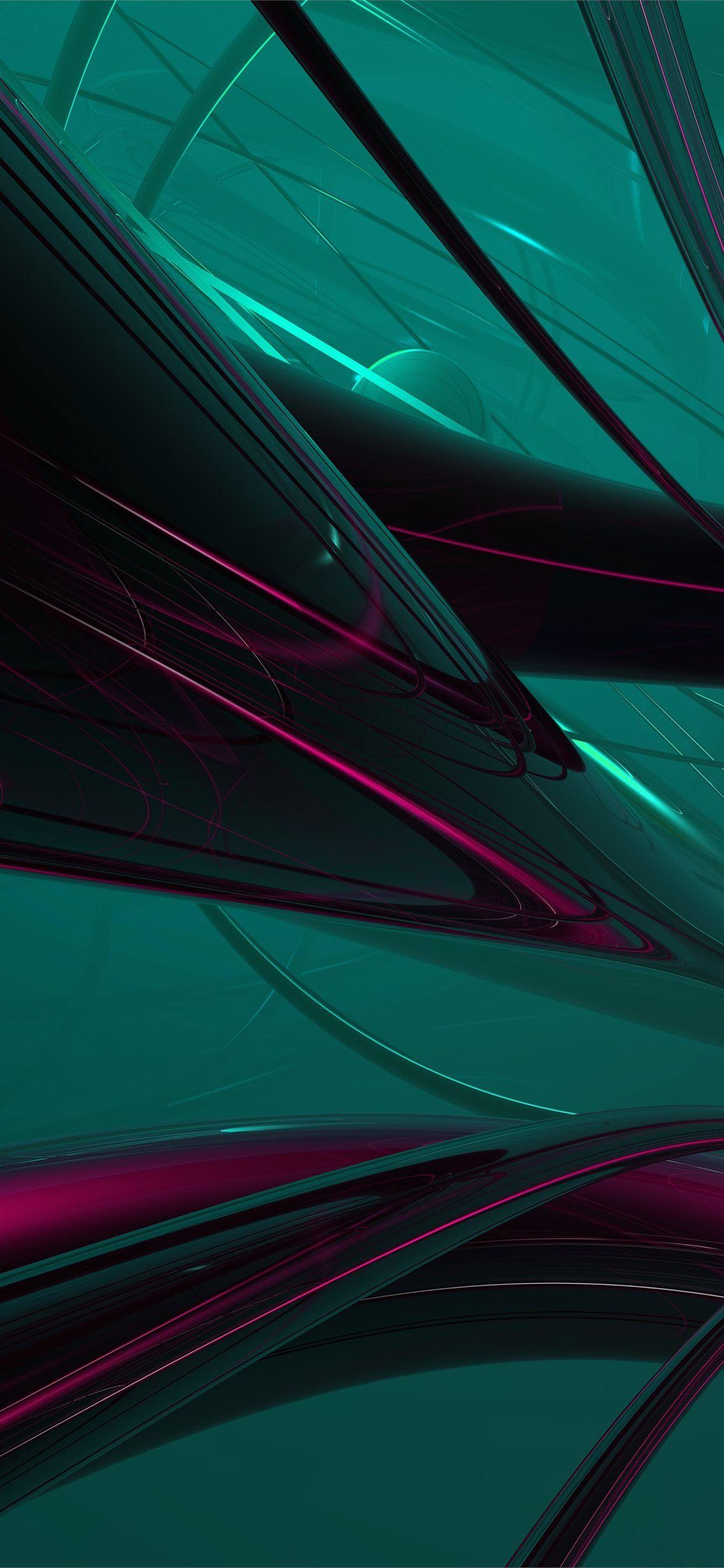 1242x2688 Cool 3D pattern green iPhone X Wallpaper Free Download