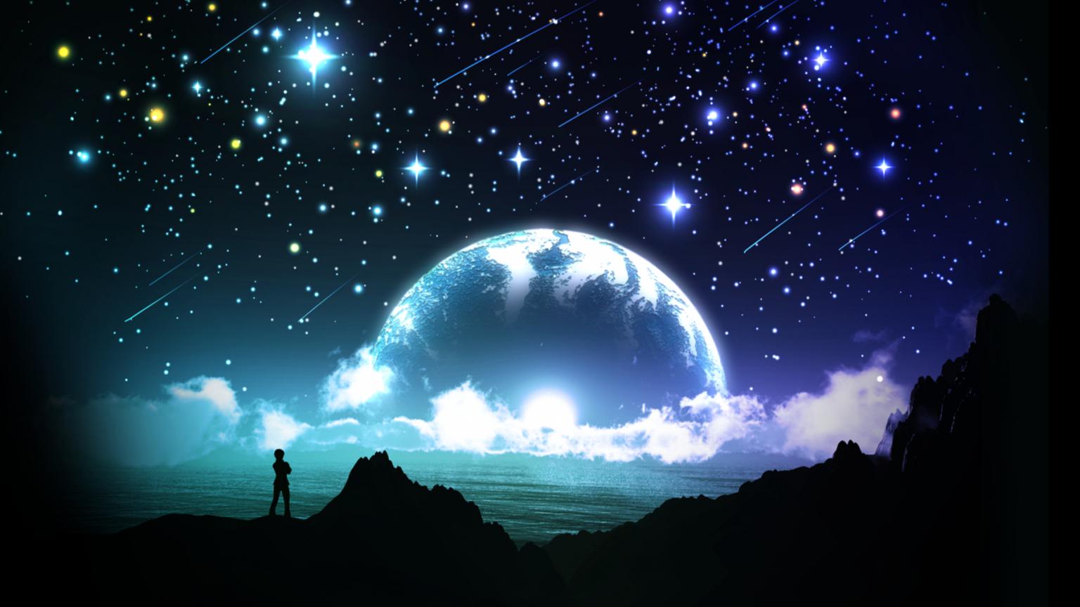 1536x864 Free download clouds landscape moon original scenic sky stars water y k wallpaper [1800x1270] for your Desktop, Mobile & Tablet. Explore Stars and Moon Wallpaper. Moon and Stars Wallpaper