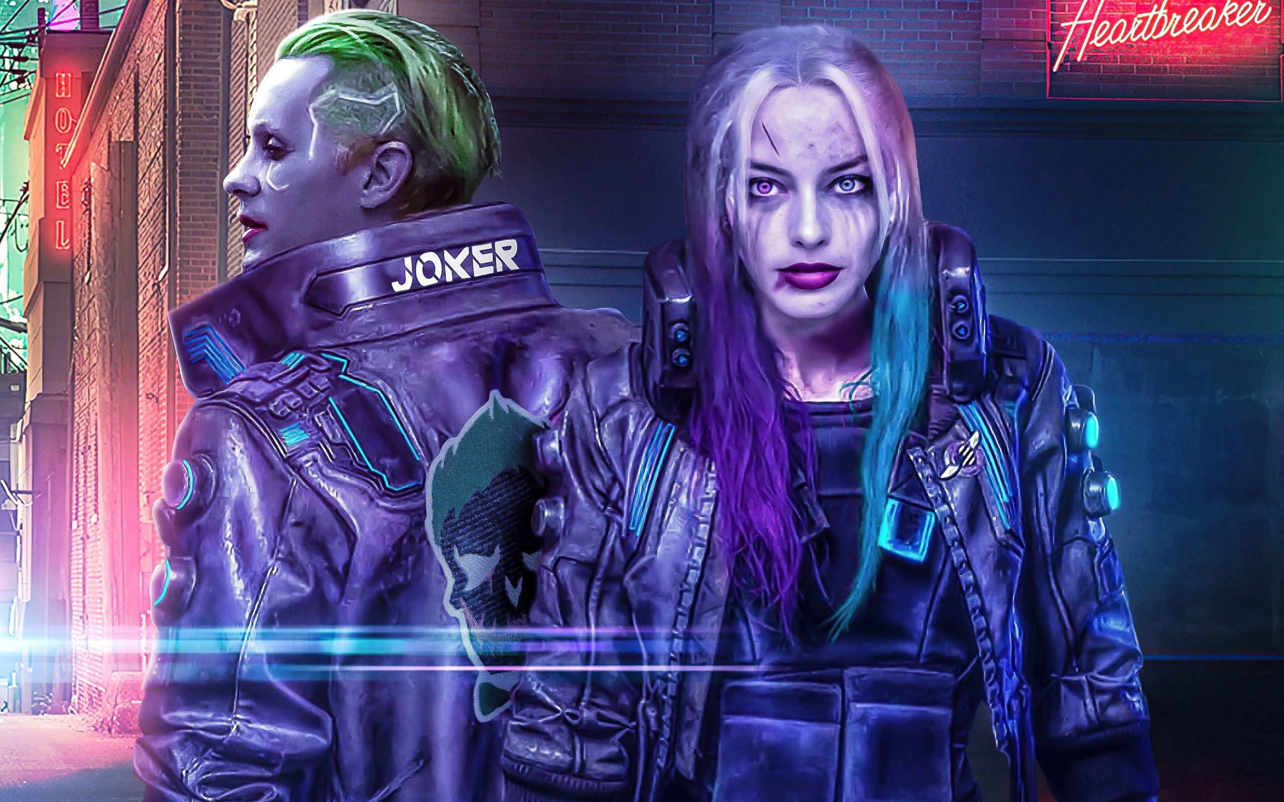 2560x1600 cyberpunk 2077 joker x harley quinn 5k MacBook Air Wallpaper Download
