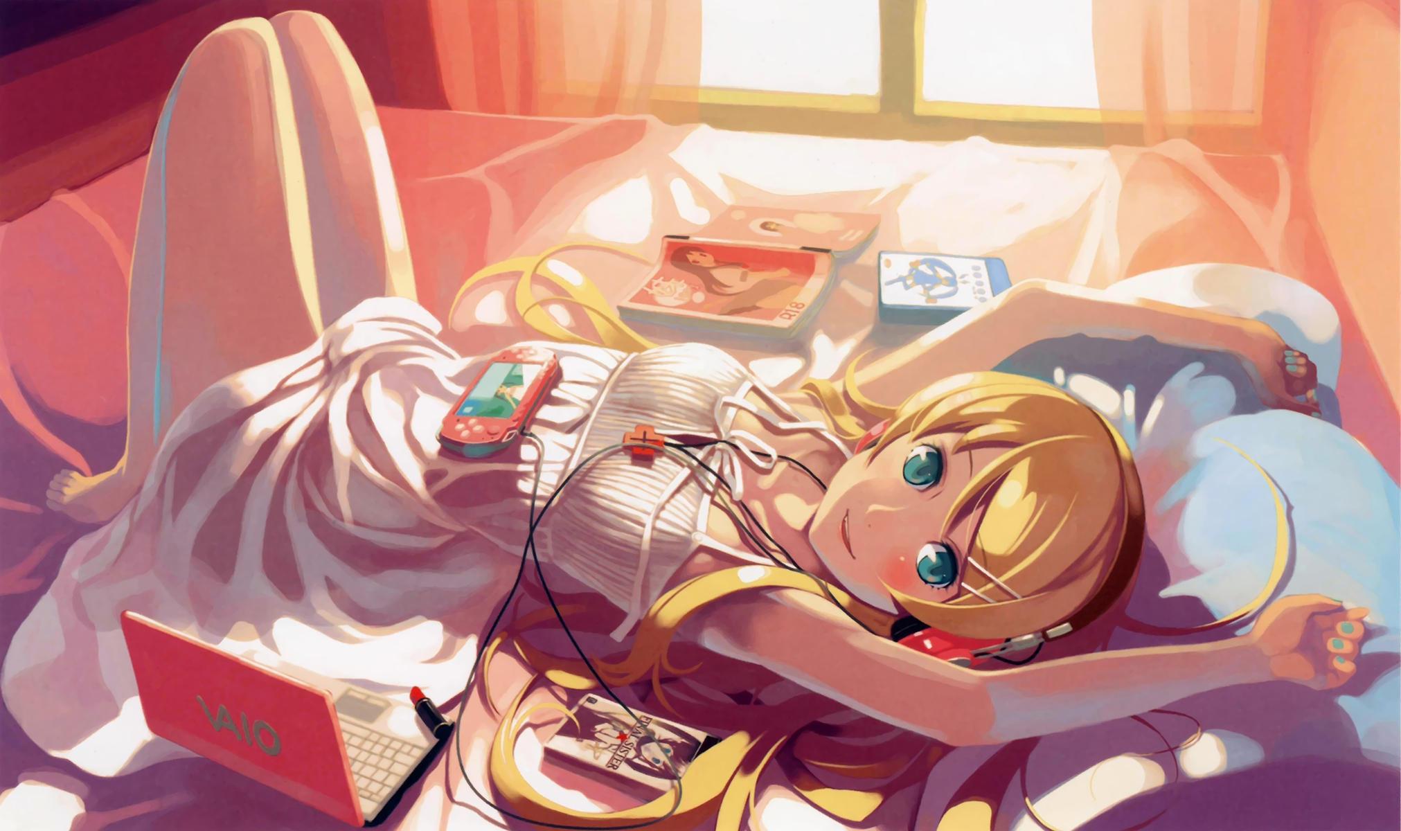 2023x1200 Anime Gamer Girl Wallpaper