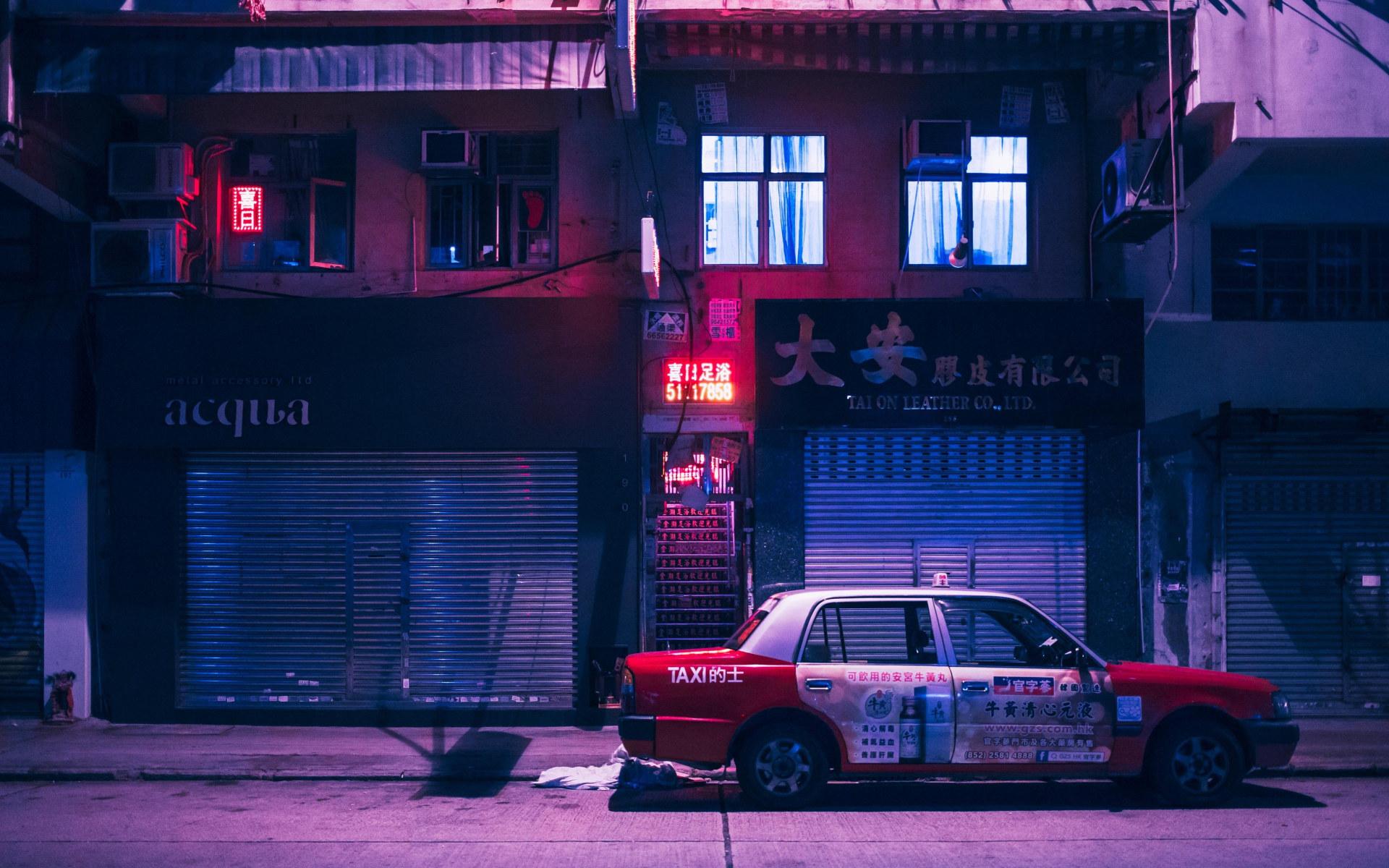 1920x1200 Wallpaper white and red sedan, Kowloon, Hong Kong, China, vaporwave, neon lights • Wallpaper For You HD Wallpaper For Desktop & Mobile