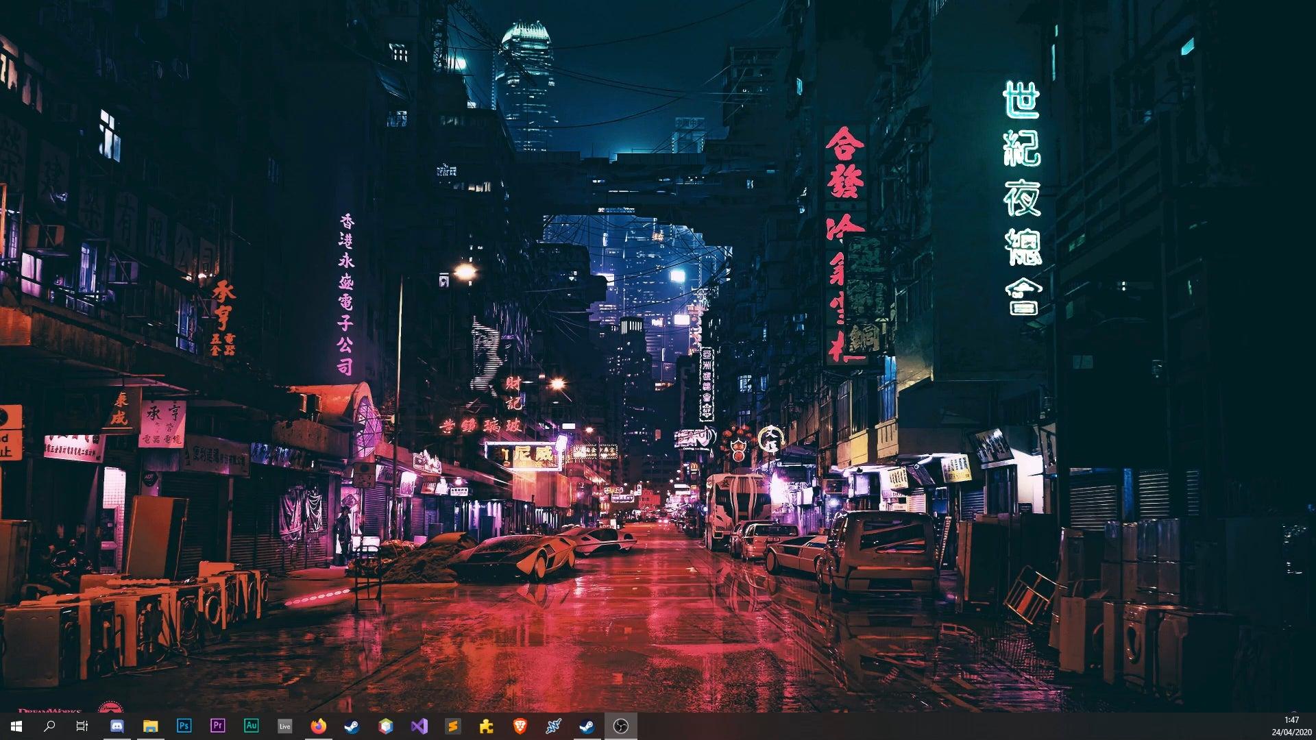 1920x1080 Hong Kong Street Audio Visualizer: wallpaperengine