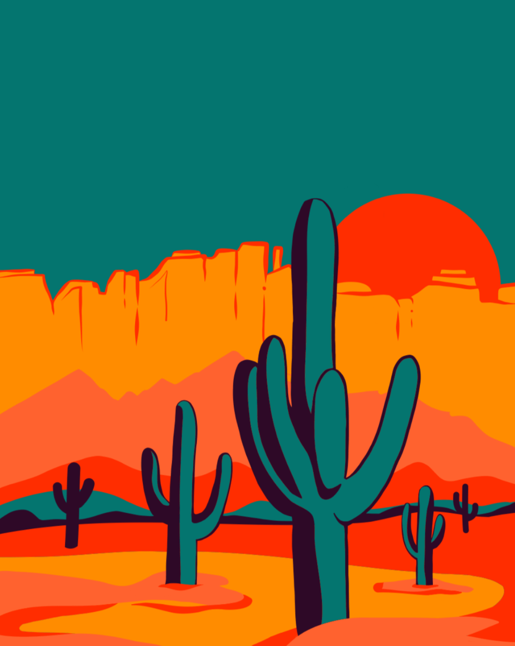 1040x1306 Saguaro wall art Decor Tucson Arizona Arizona Gifts Desert Wall Art Desert Decor Cactus Wall Art Saguaro Cactus Print Colorful. Art, Arizona illustration, Western wall art