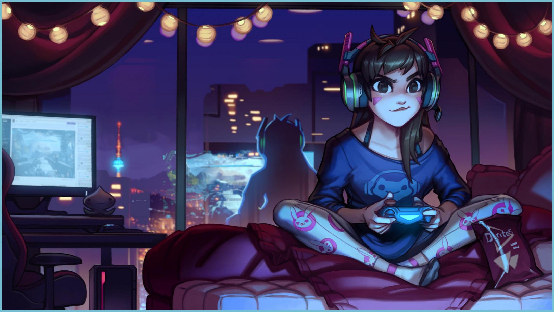 2172x1222 Cute Gamer Girl Wallpaper Free Cute Gamer Girl Background Girl Wallpaper