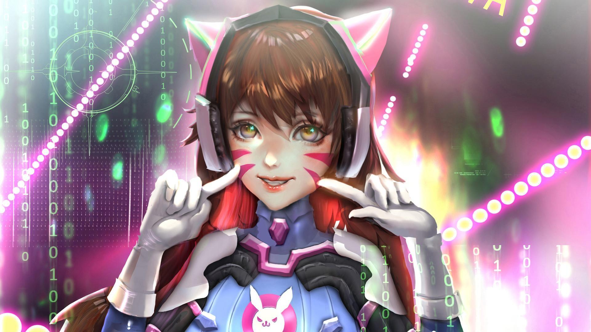 1920x1080 Cute Anime Gamer Girl Wallpaper