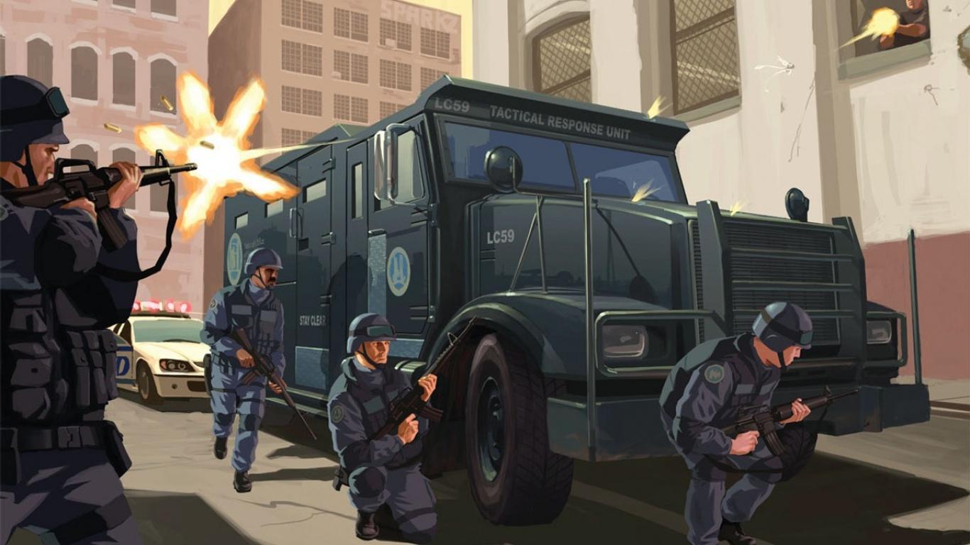 1366x768 SWAT in GTA 4 wallpaper and image, picture, photo