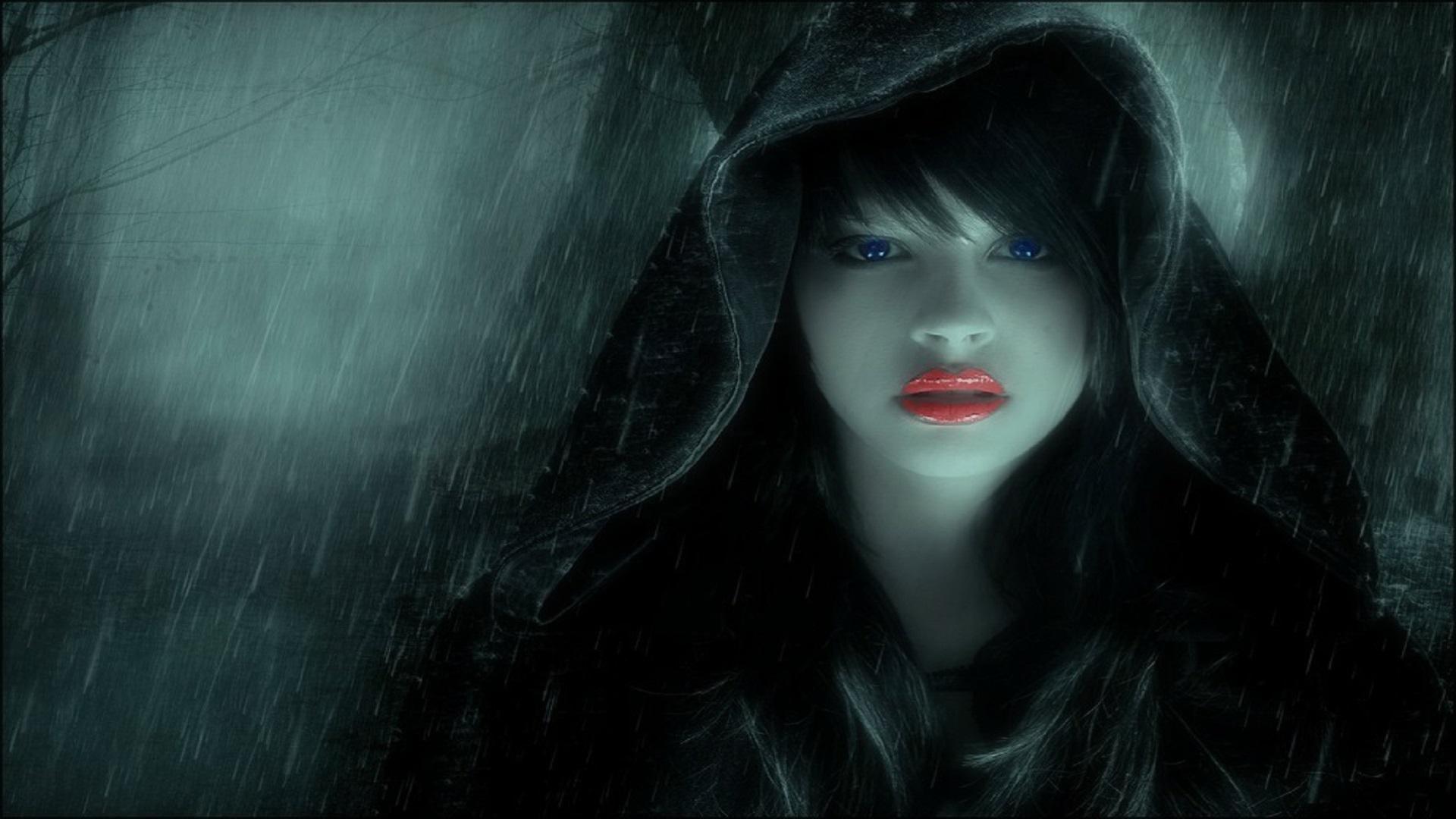1920x1080 women, Girl, Dark, Kiss, Lips, Rain Wallpaper HD / Desktop and Mobile Background
