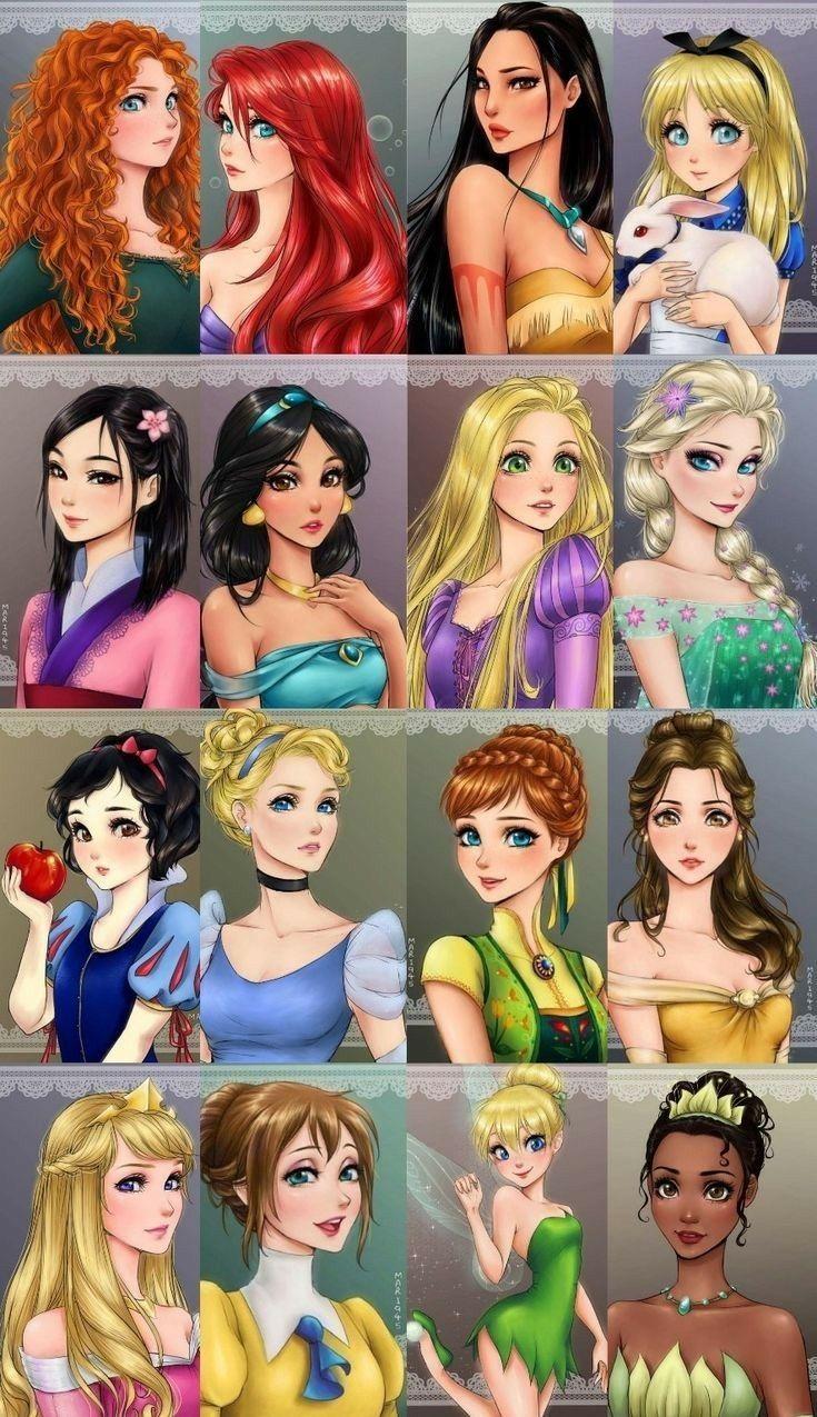 10 Disney Princesses Anime Version ideas  disney princess anime disney disney  princess drawings