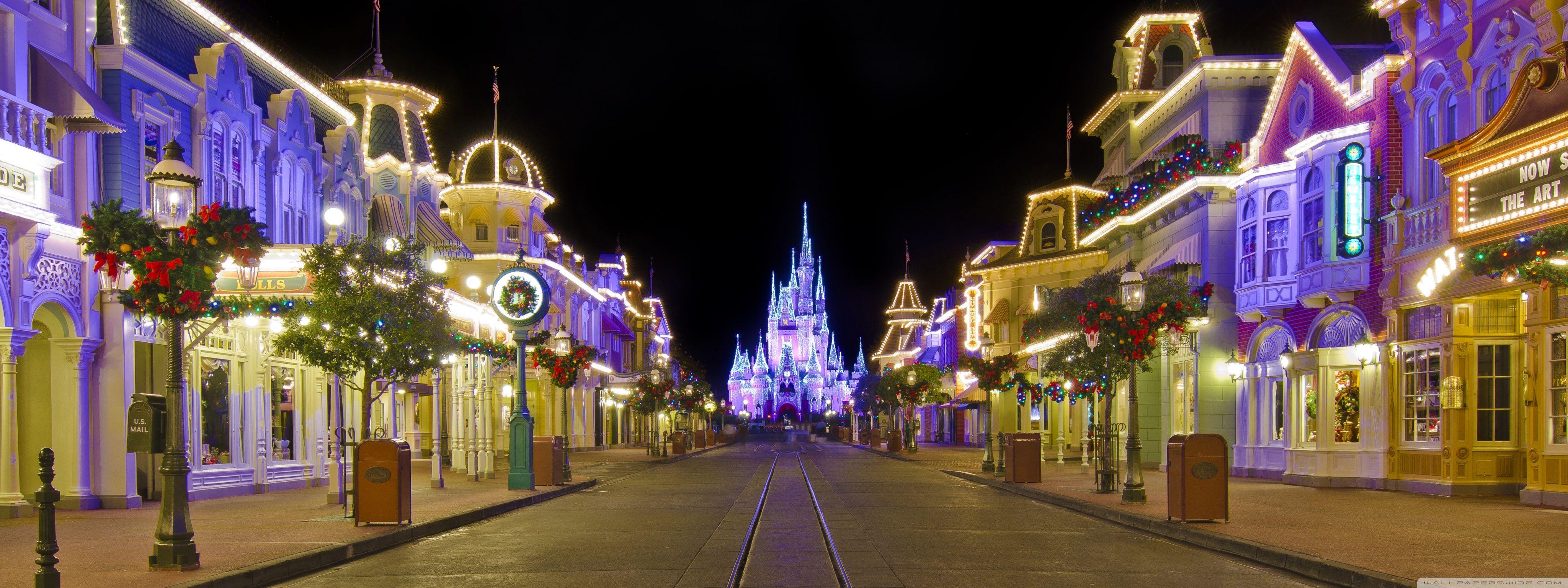 4096x1536 High Quality HD desktop wallpaper High Definition Fullscreen. Disney world christmas, Free christmas desktop wallpaper, Disney wallpaper