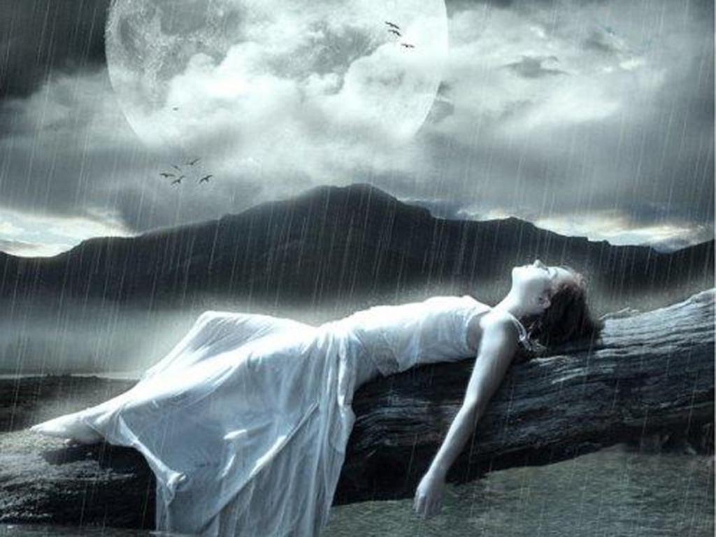 1024x768 Alone Sad Girl In Rain Wallpaper.