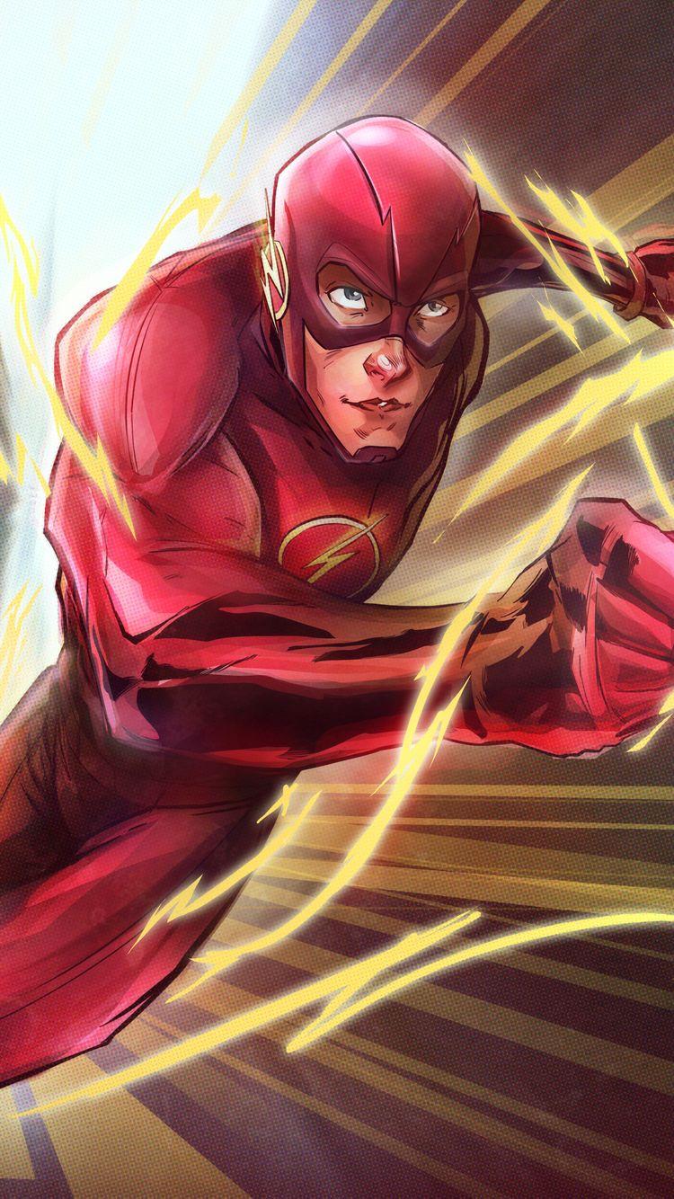 750x1334 The Flash Running Wallpaper